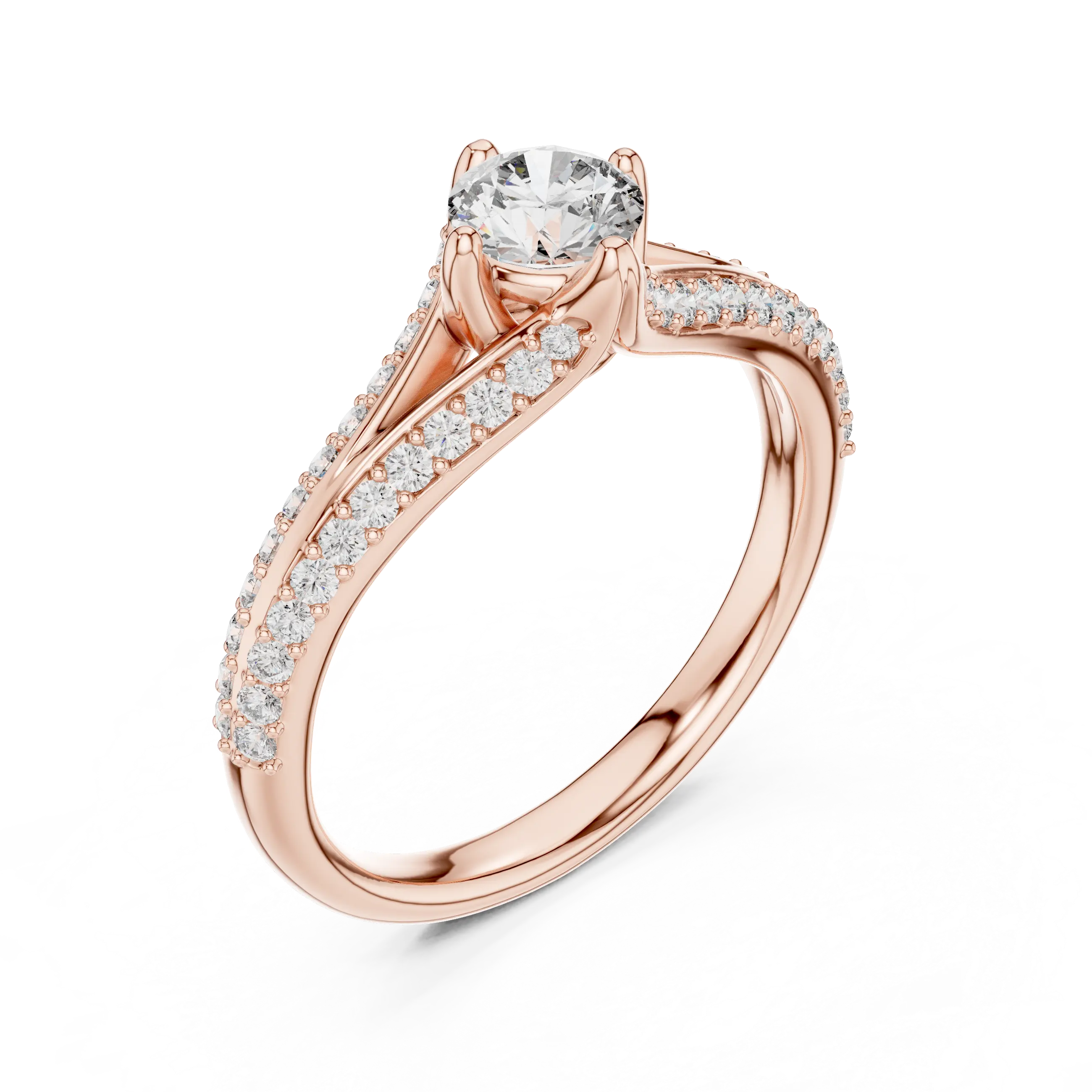 MJCLS1 - Compass Prong Round Solitaire with Woven Accents