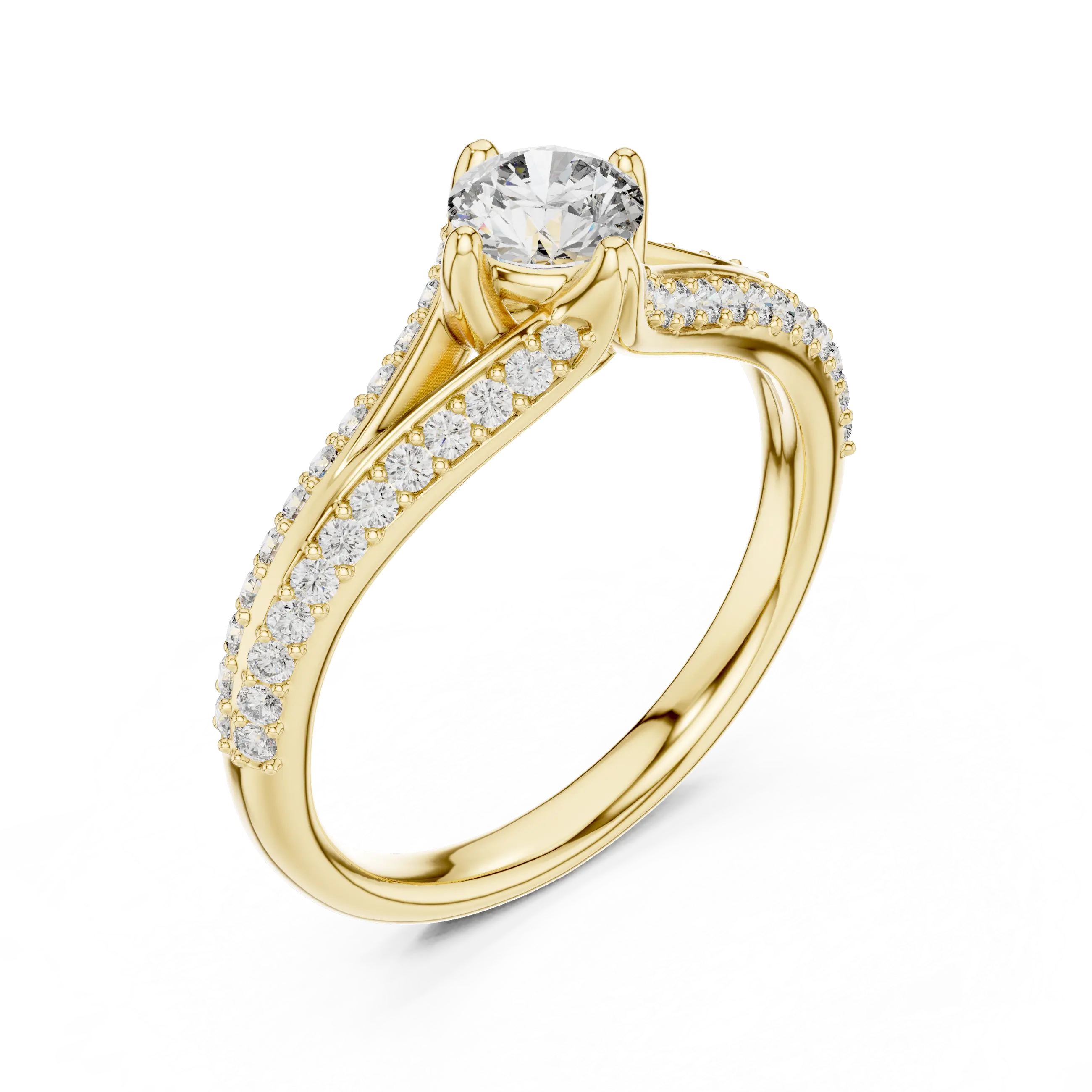 MJCLS1 - Compass Prong Round Solitaire with Woven Accents