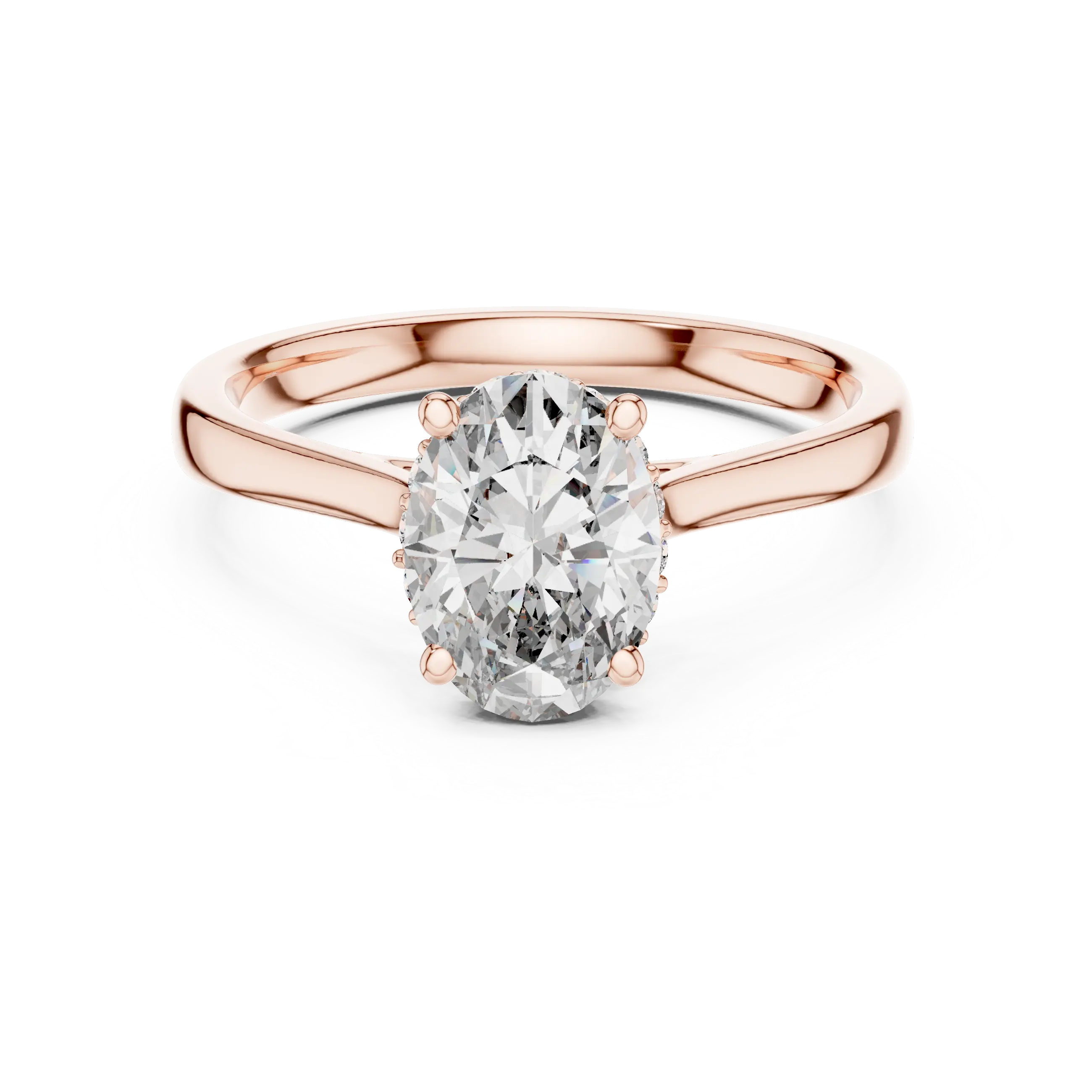 MJR080 - Underside Diamond Accent Oval Cut Solitaire