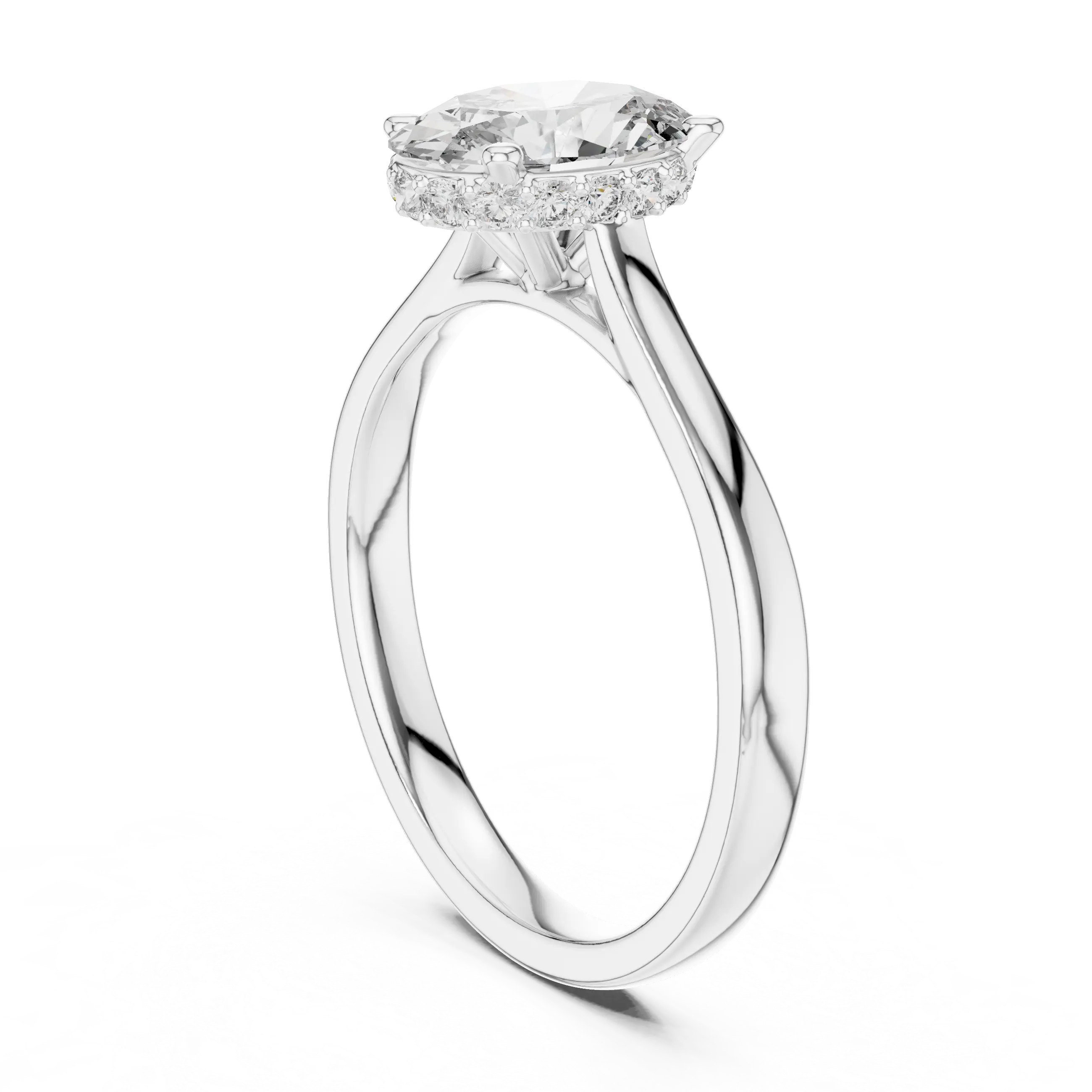 MJR080 - Underside Diamond Accent Oval Cut Solitaire