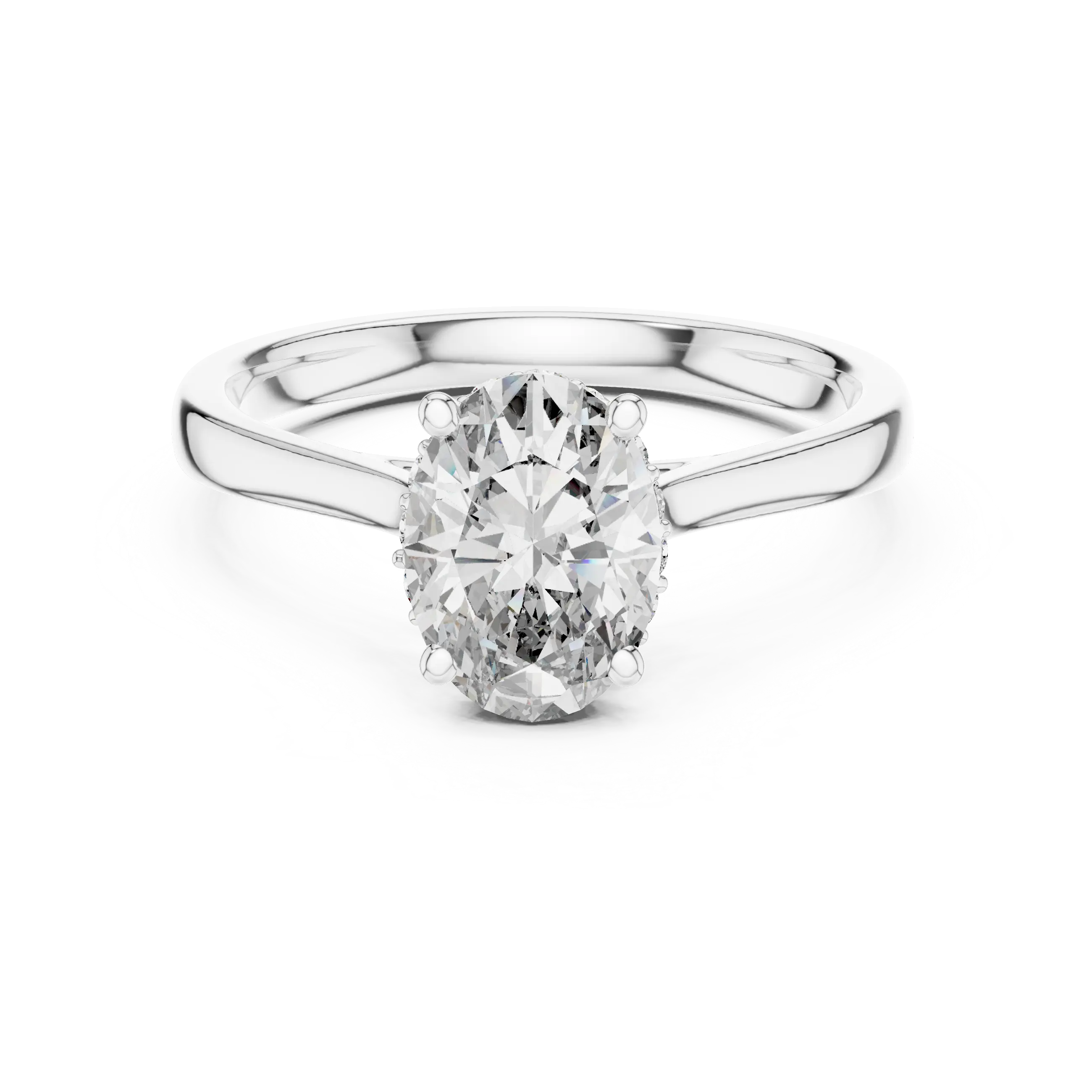 MJR080 - Underside Diamond Accent Oval Cut Solitaire