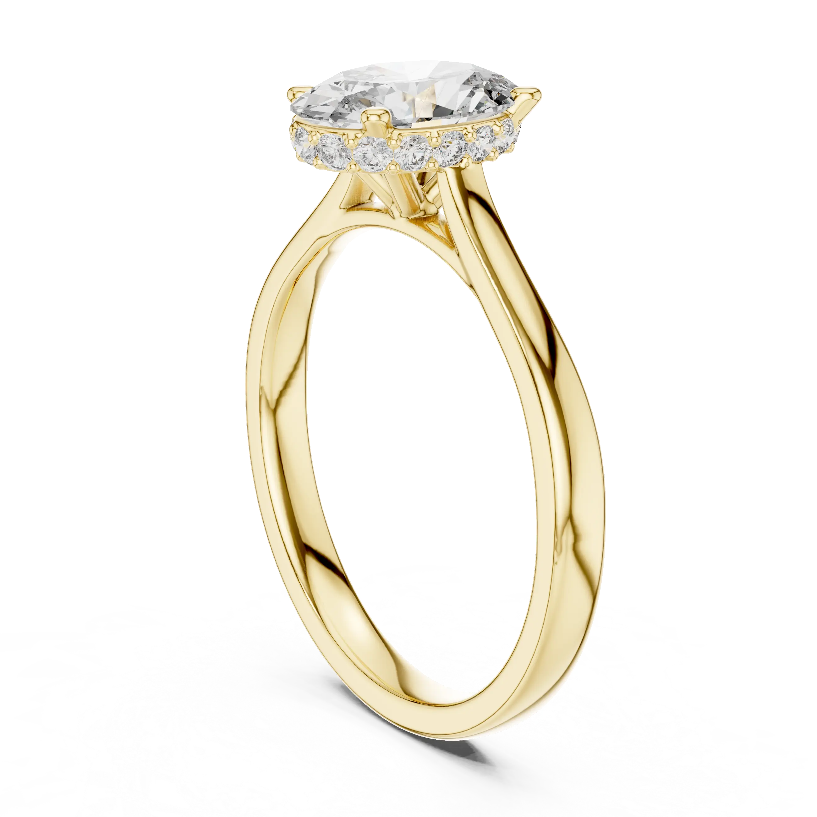 MJR080 - Underside Diamond Accent Oval Cut Solitaire