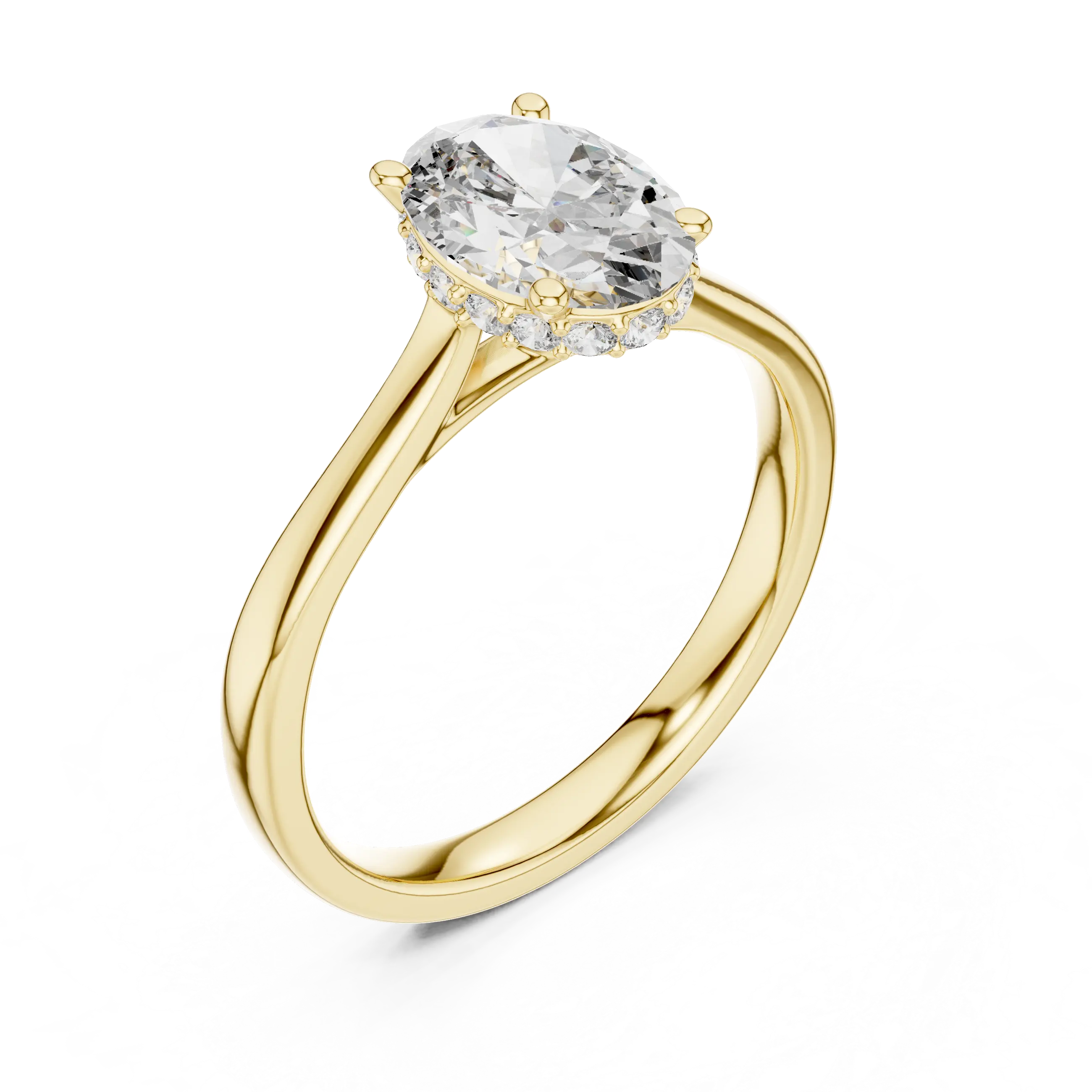 MJR080 - Underside Diamond Accent Oval Cut Solitaire
