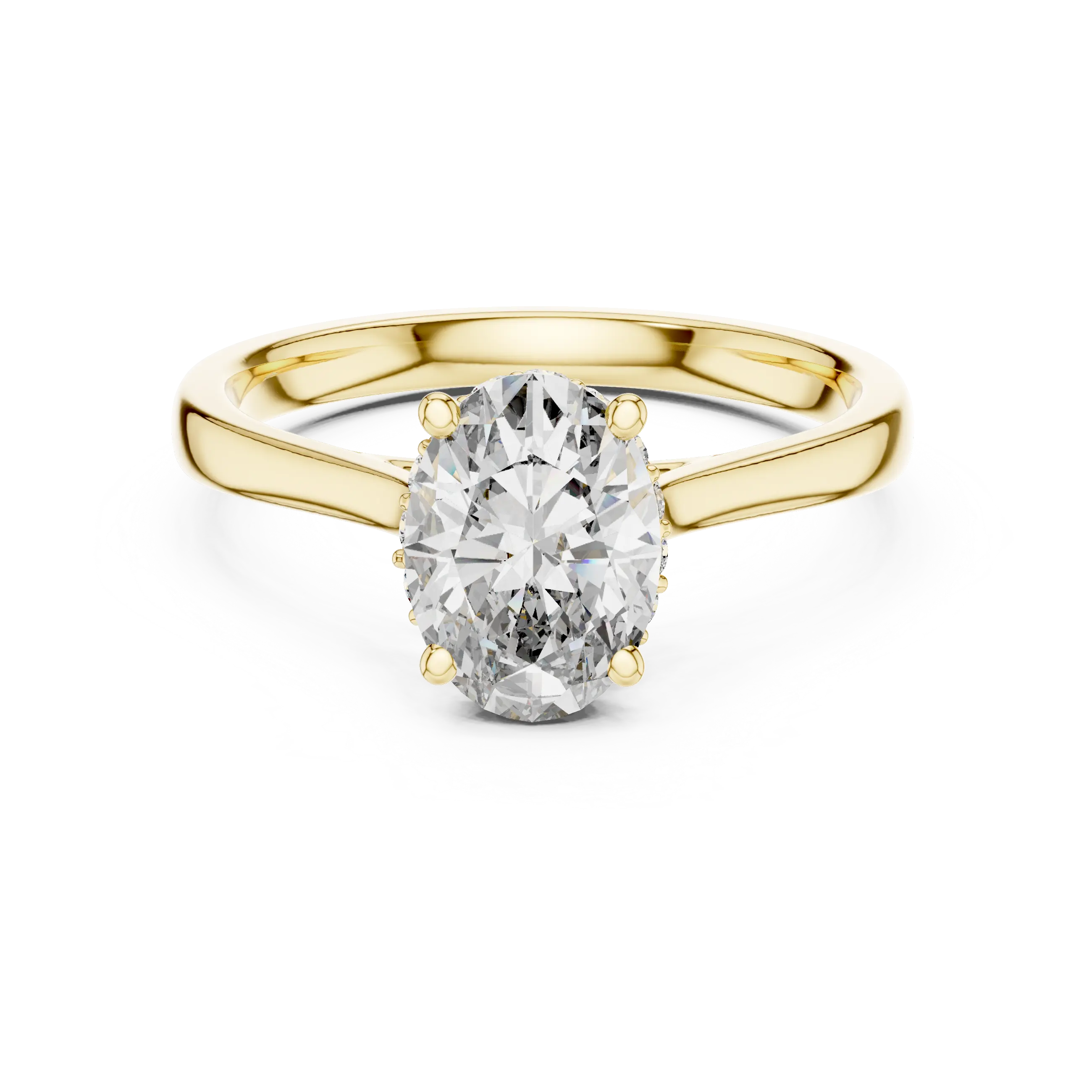 MJR080 - Underside Diamond Accent Oval Cut Solitaire