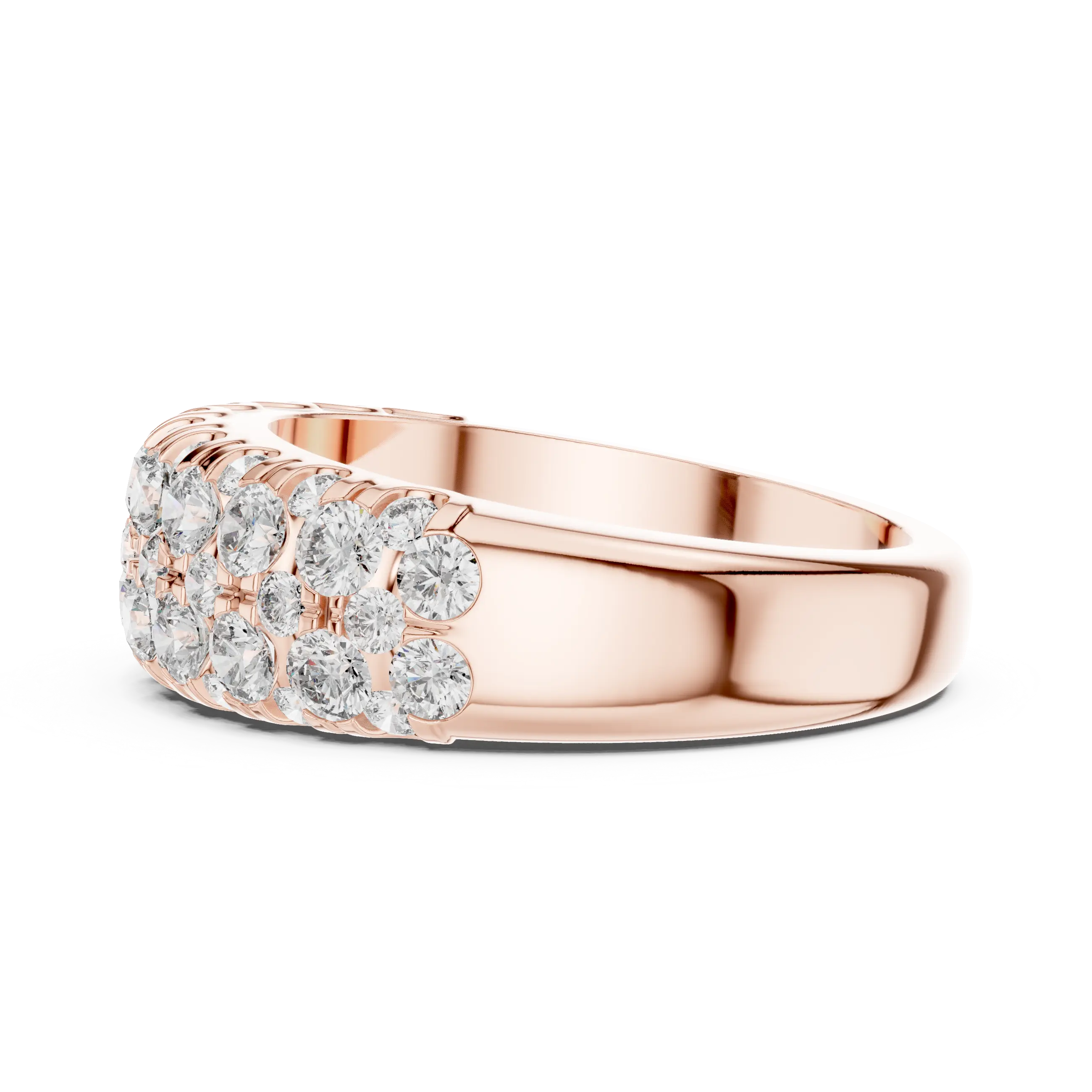 MJR041 - Round Multi Row Micro Pavé Statement Ring