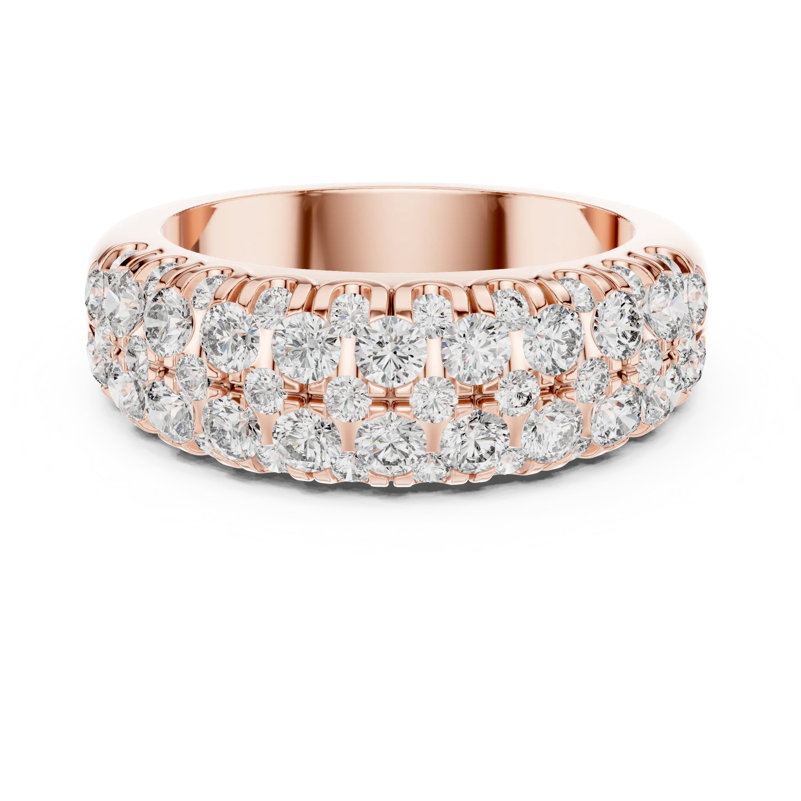 MJR041 - Round Multi Row Micro Pavé Statement Ring