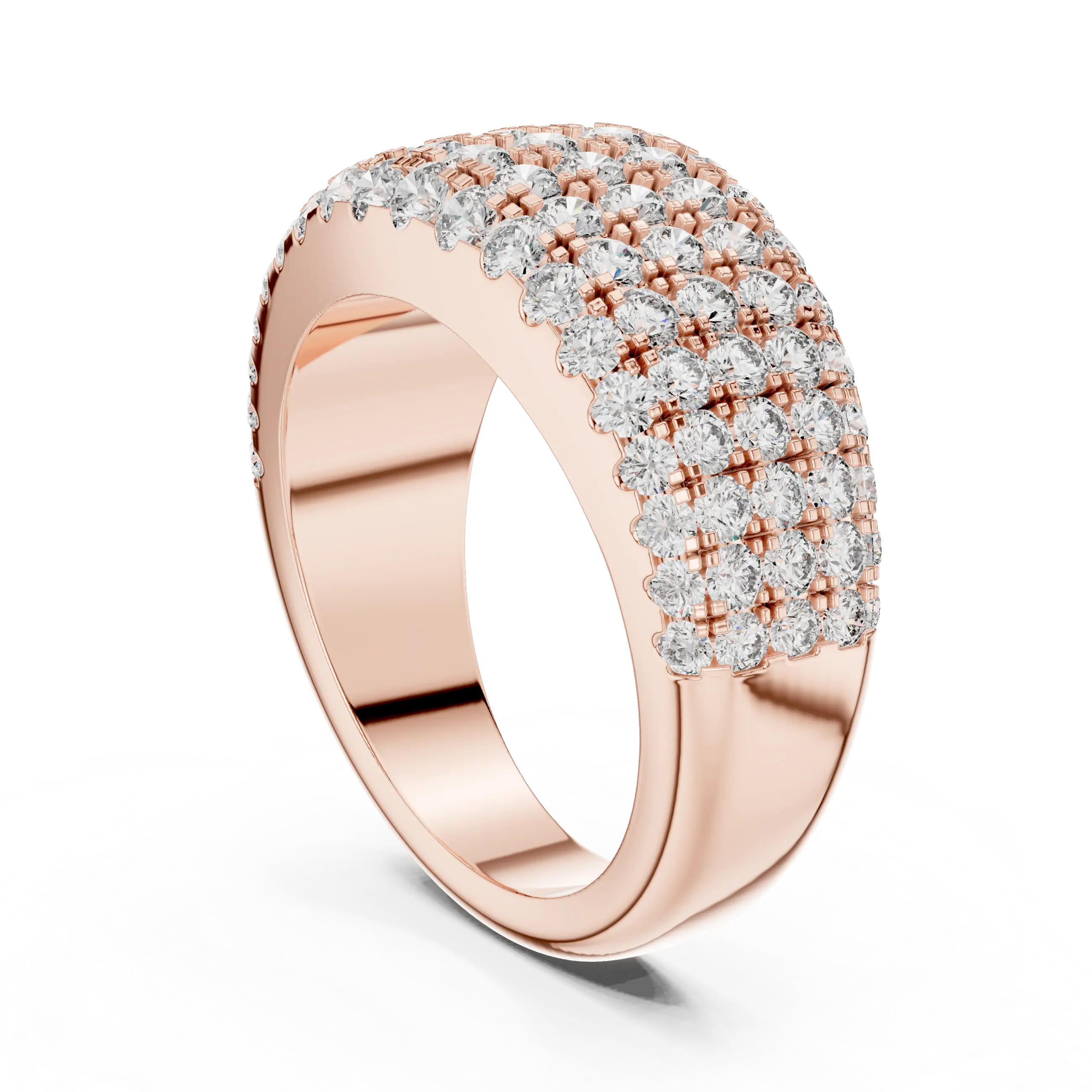 MJR042 - Luxurious Pave Lattice Multi Level Ring