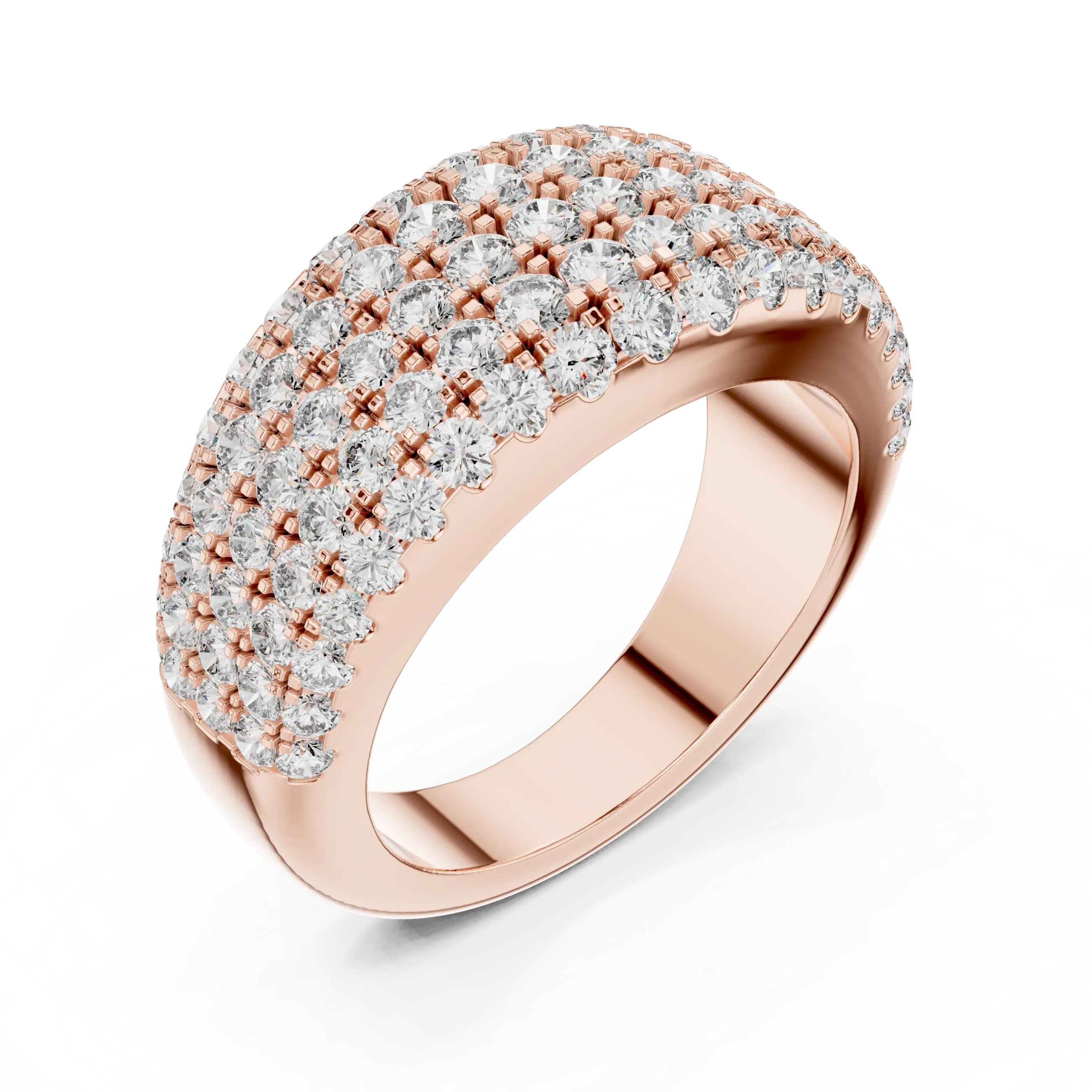 MJR042 - Luxurious Pave Lattice Multi Level Ring