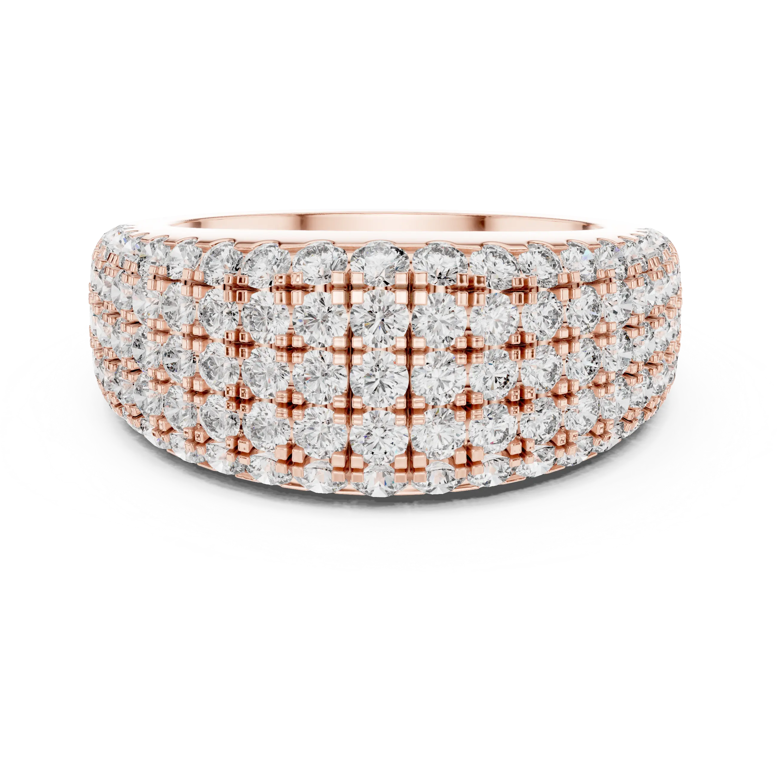 MJR042 - Luxurious Pave Lattice Multi Level Ring