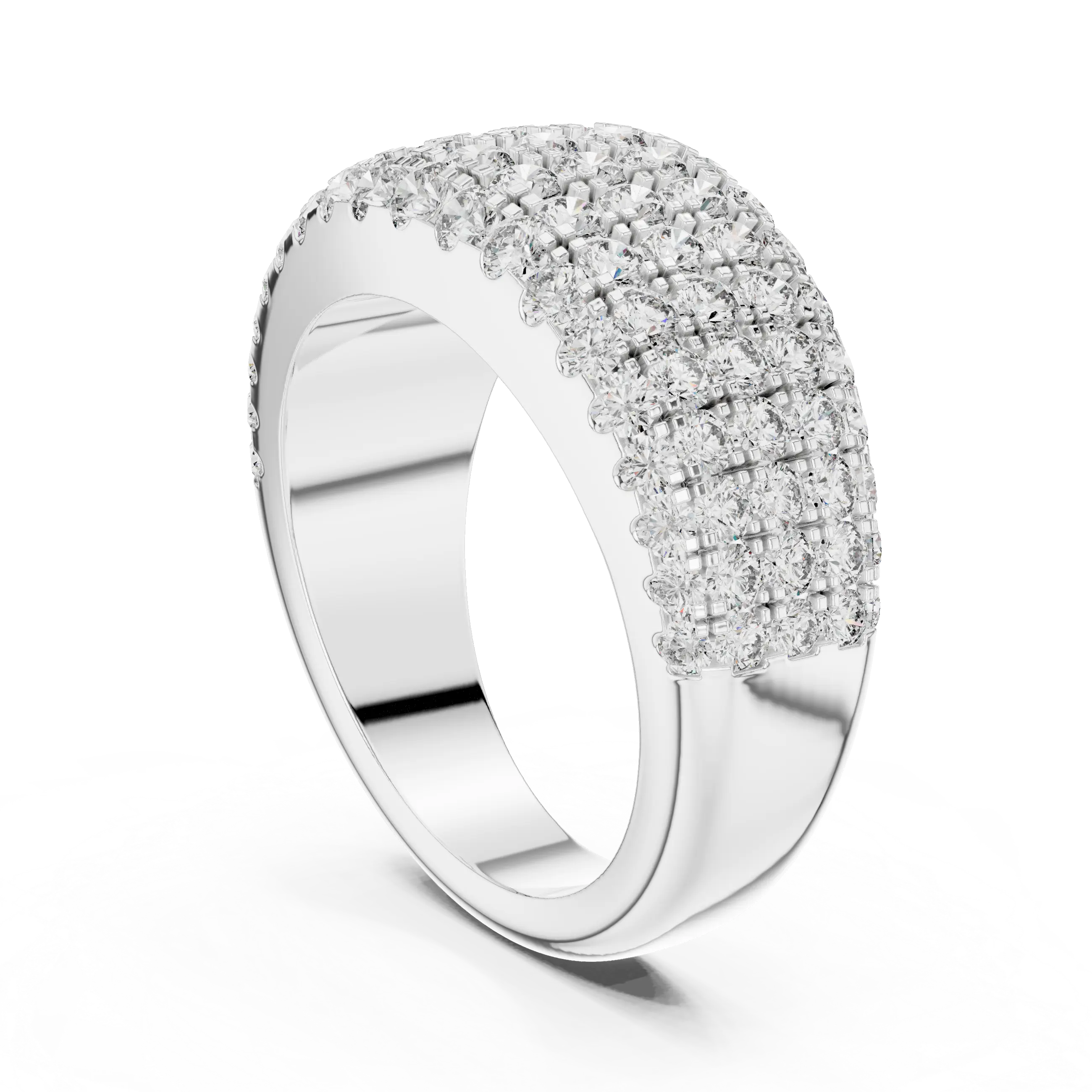 MJR042 - Luxurious Pave Lattice Multi Level Ring