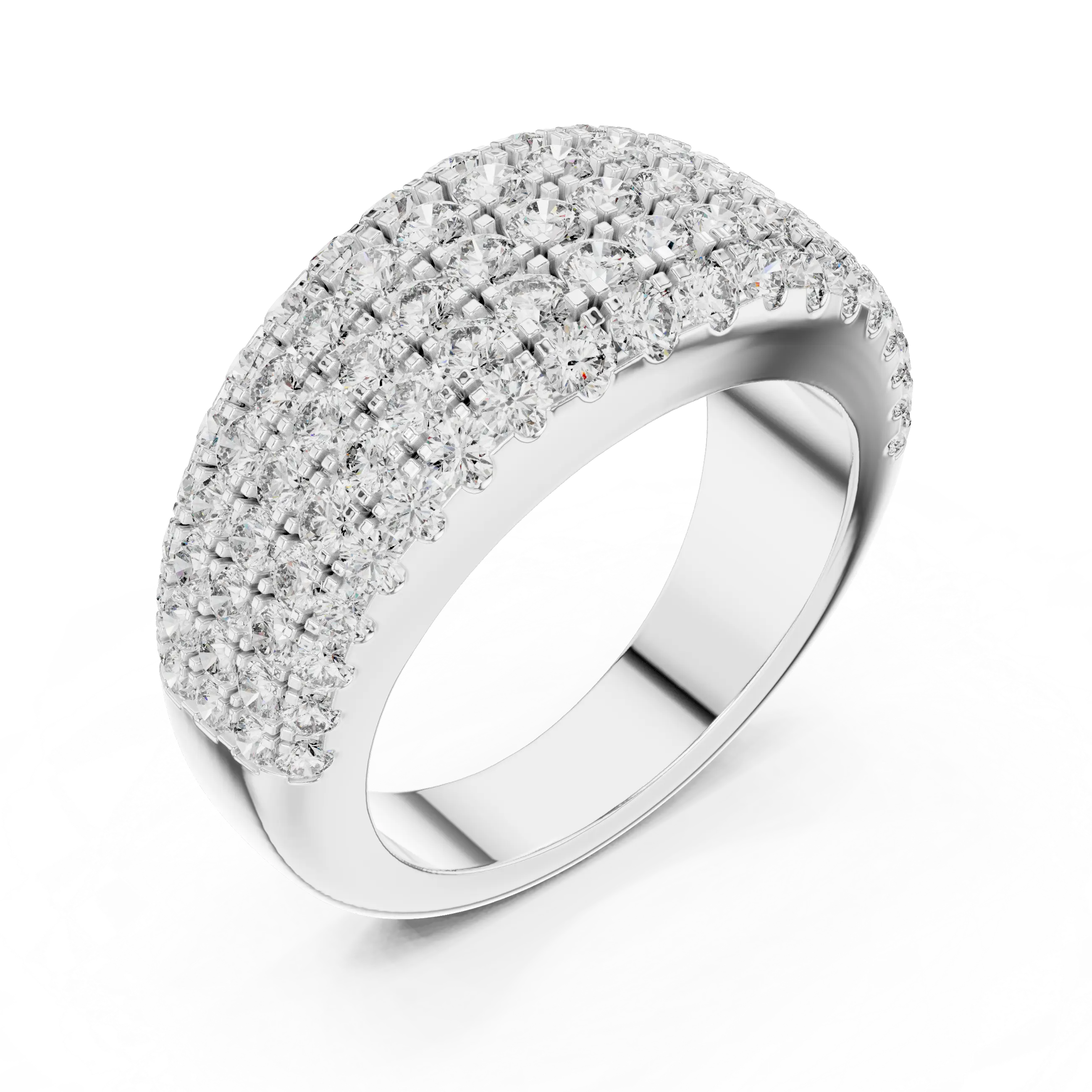 MJR042 - Luxurious Pave Lattice Multi Level Ring