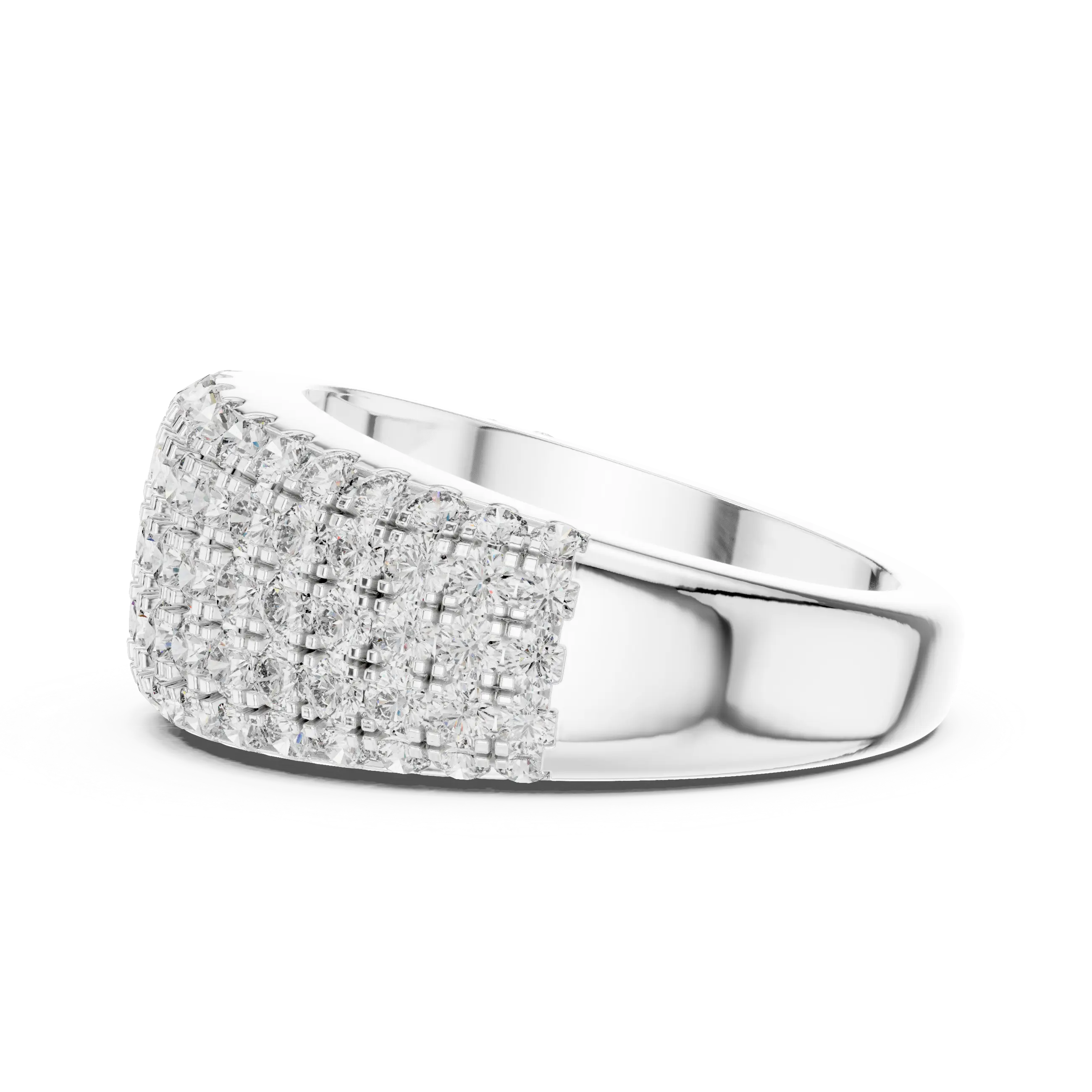 MJR042 - Luxurious Pave Lattice Multi Level Ring