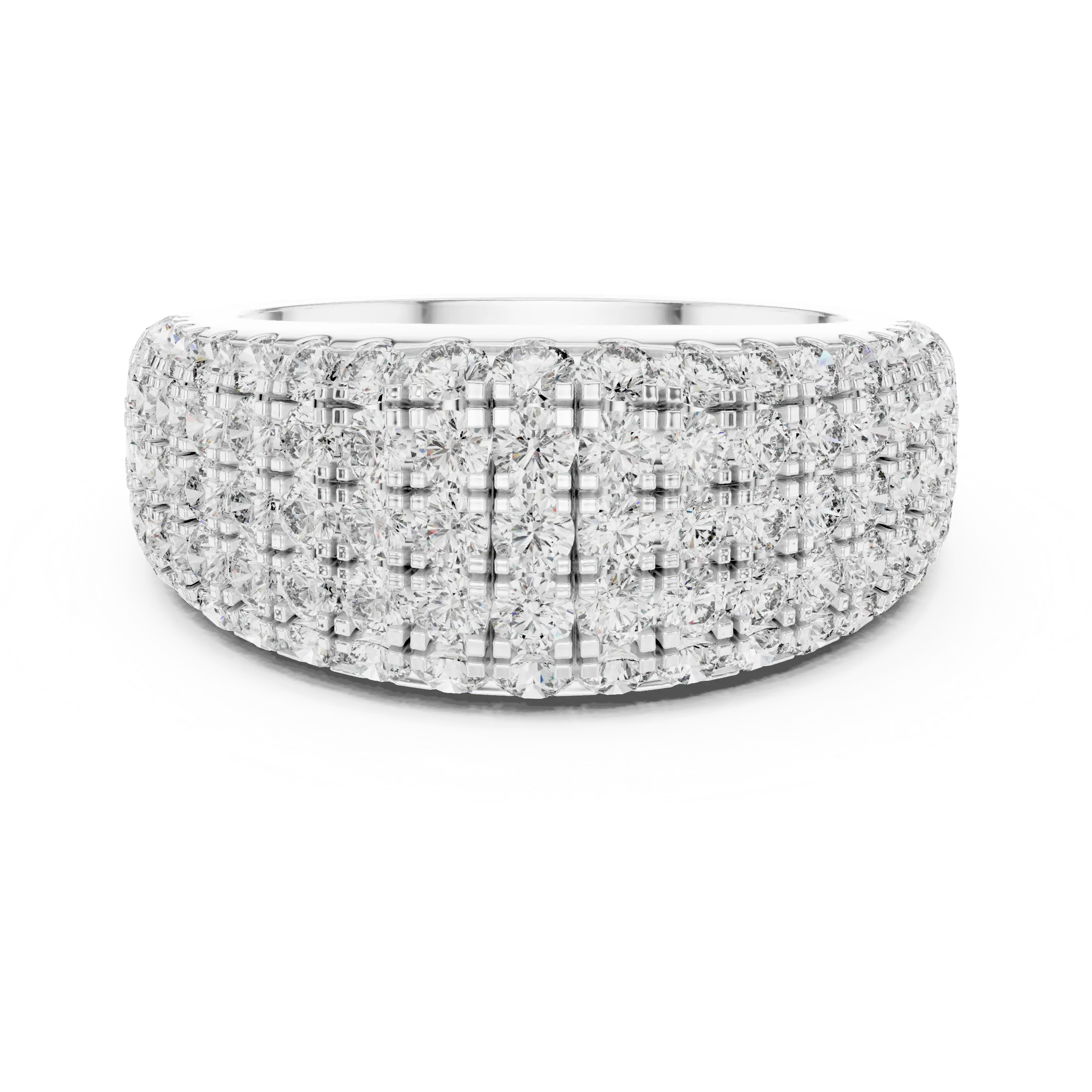 MJR042 - Luxurious Pave Lattice Multi Level Ring
