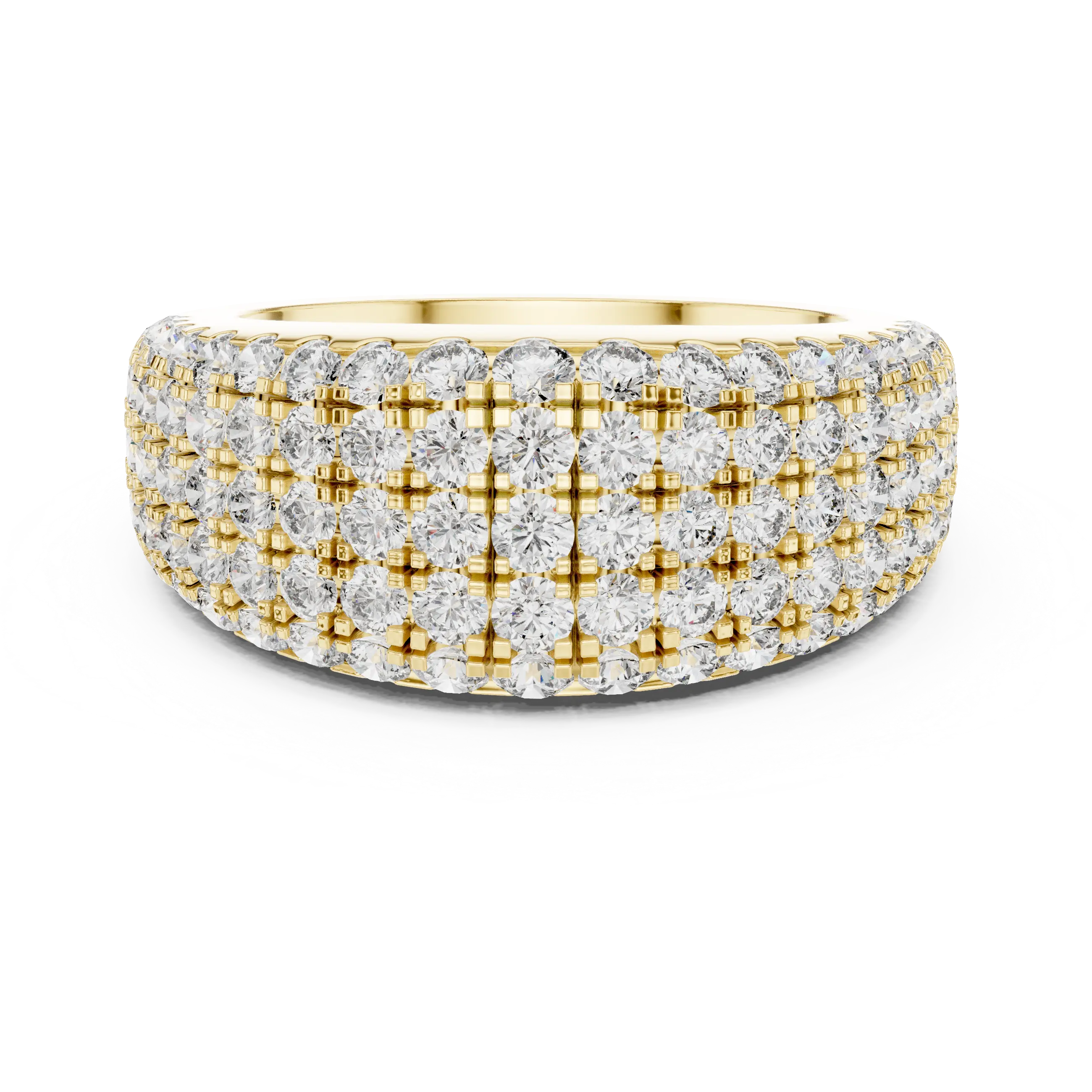 MJR042 - Luxurious Pave Lattice Multi Level Ring
