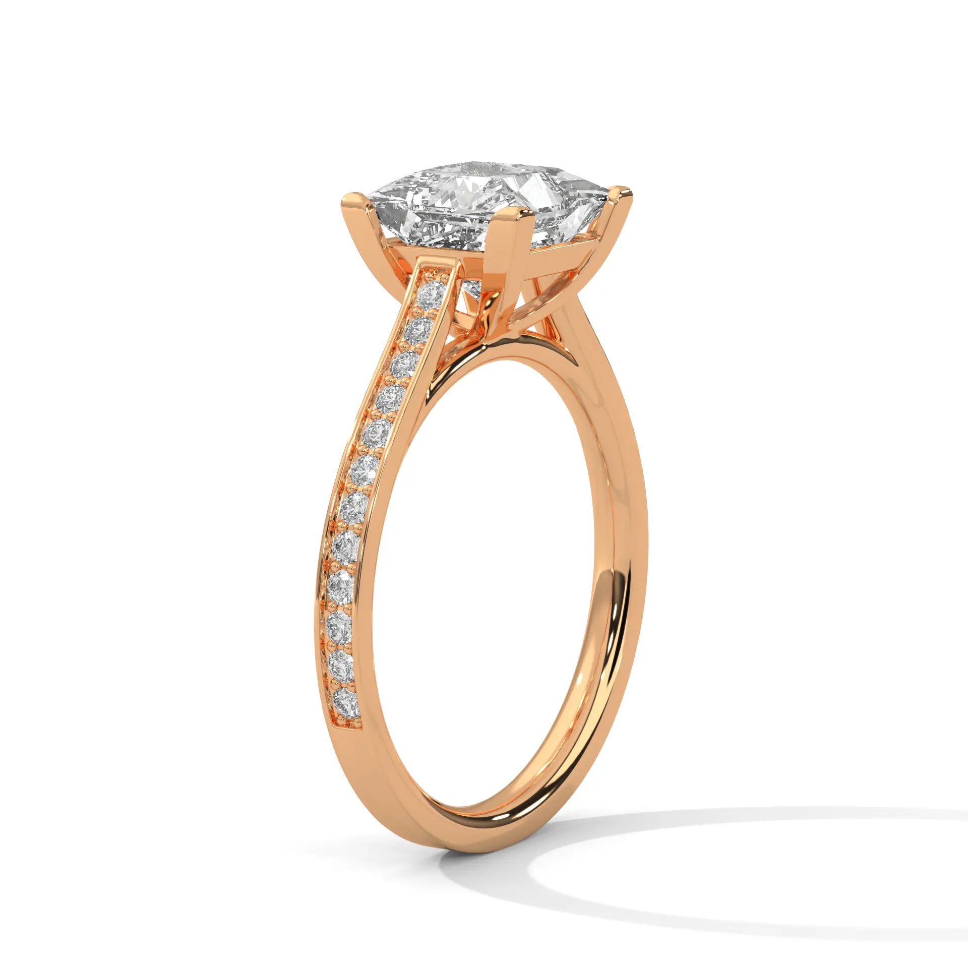 MJBS53 - Classic Silhouette Princess Prong-Set Wedding Band