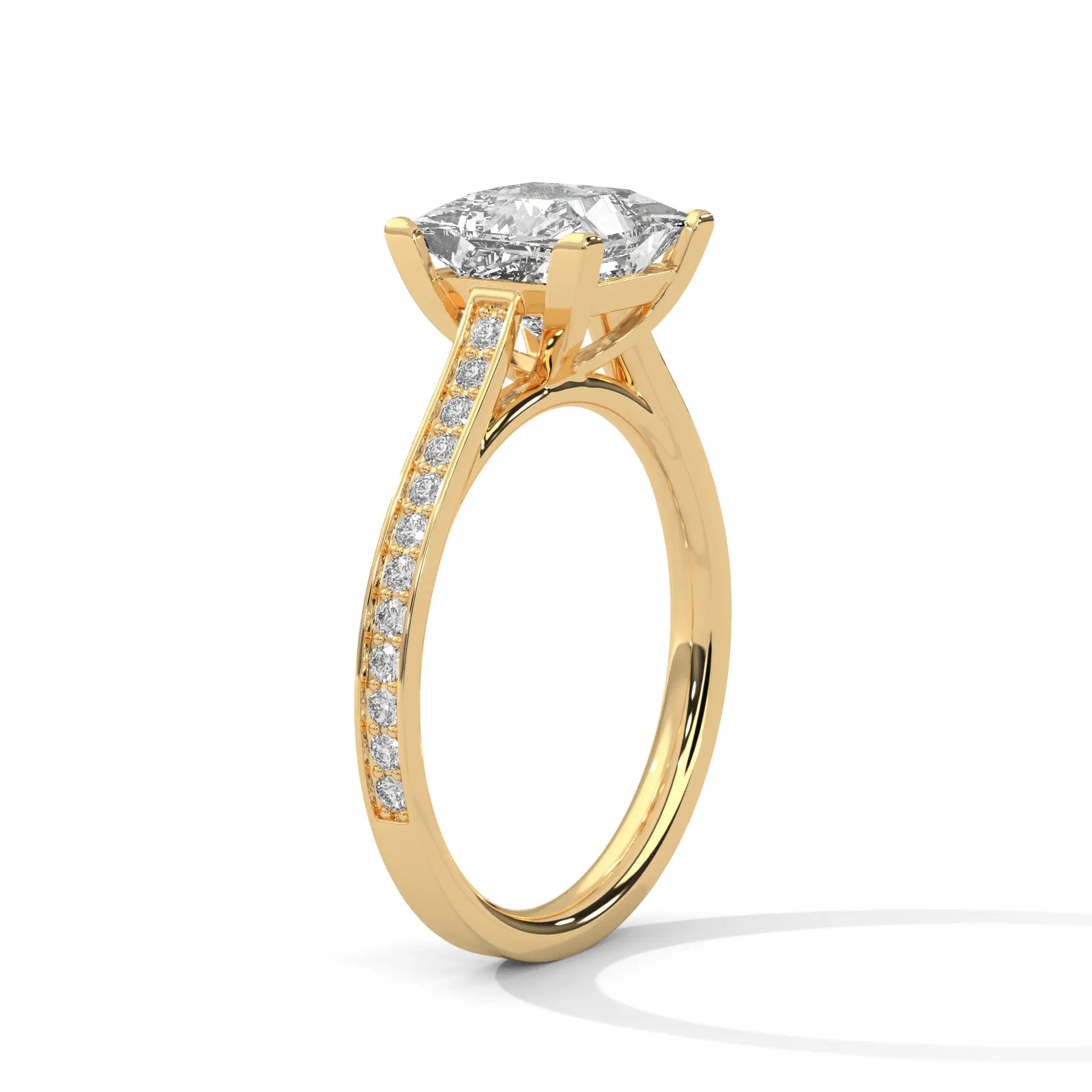 MJBS53 - Classic Silhouette Princess Prong-Set Wedding Band