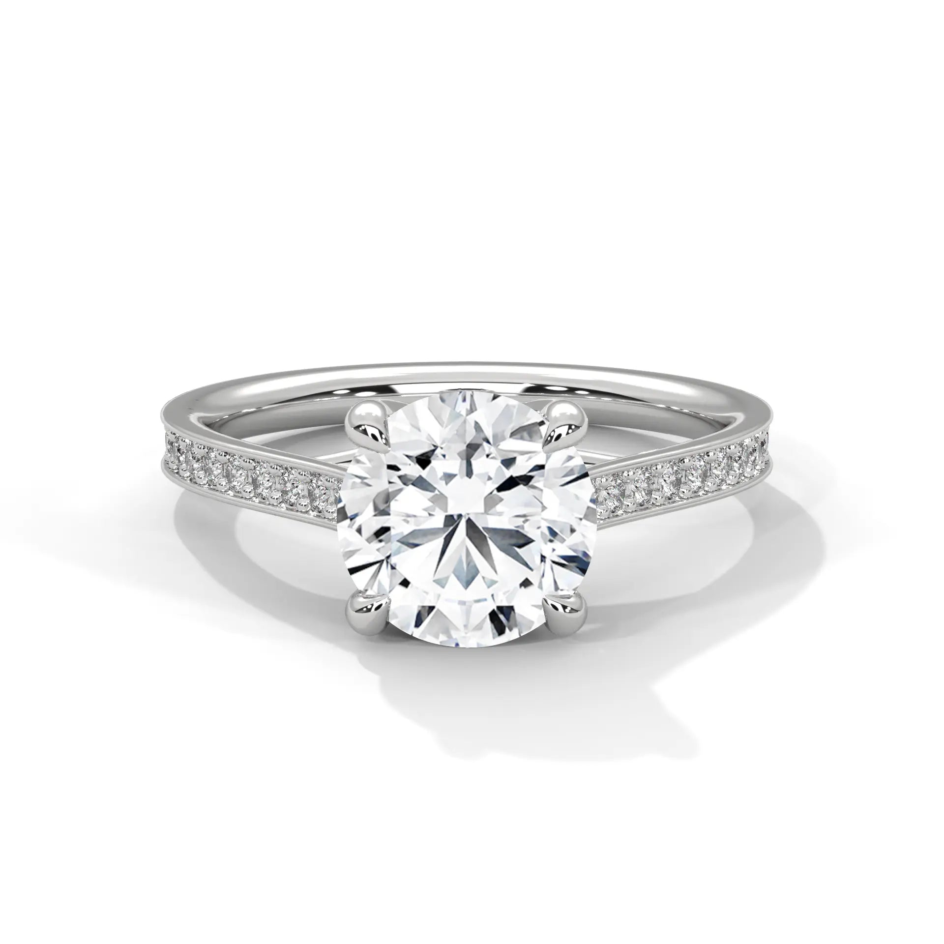 MJBS54 - Vintage-Inspired Micro-Pavé Shank Round Cut Piece