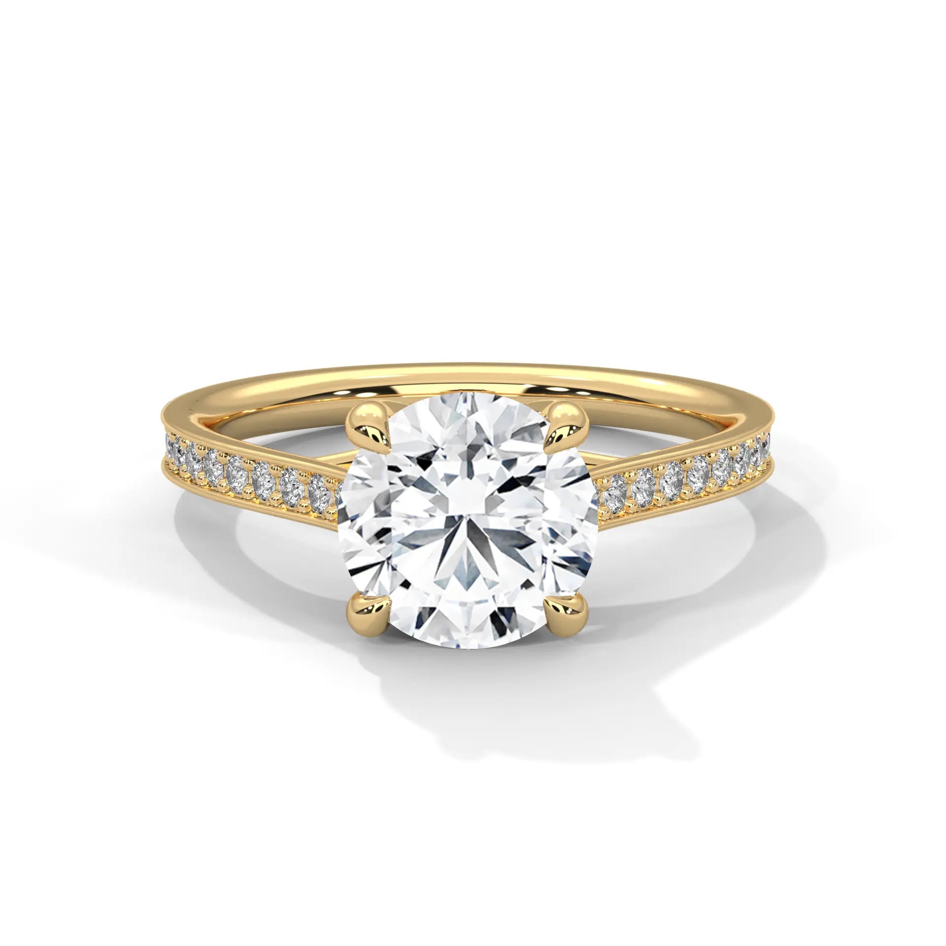 MJBS54 - Vintage-Inspired Micro-Pavé Shank Round Cut Piece