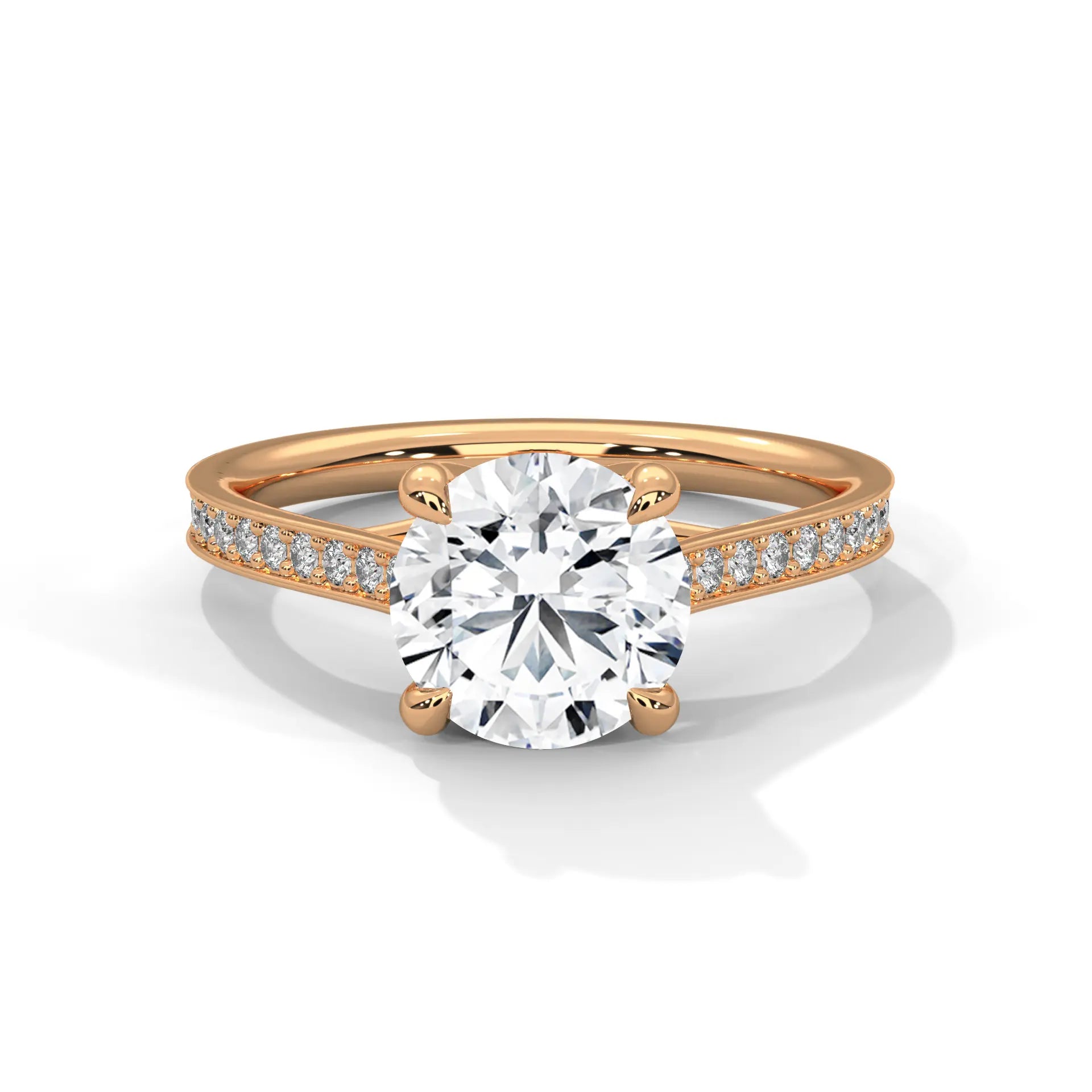 MJBS54 - Vintage-Inspired Micro-Pavé Shank Round Cut Piece