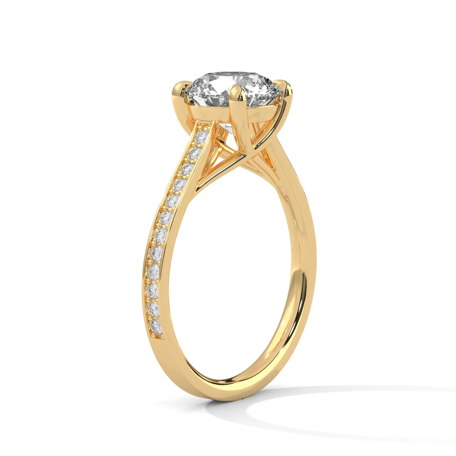 MJBS54 - Vintage-Inspired Micro-Pavé Shank Round Cut Piece