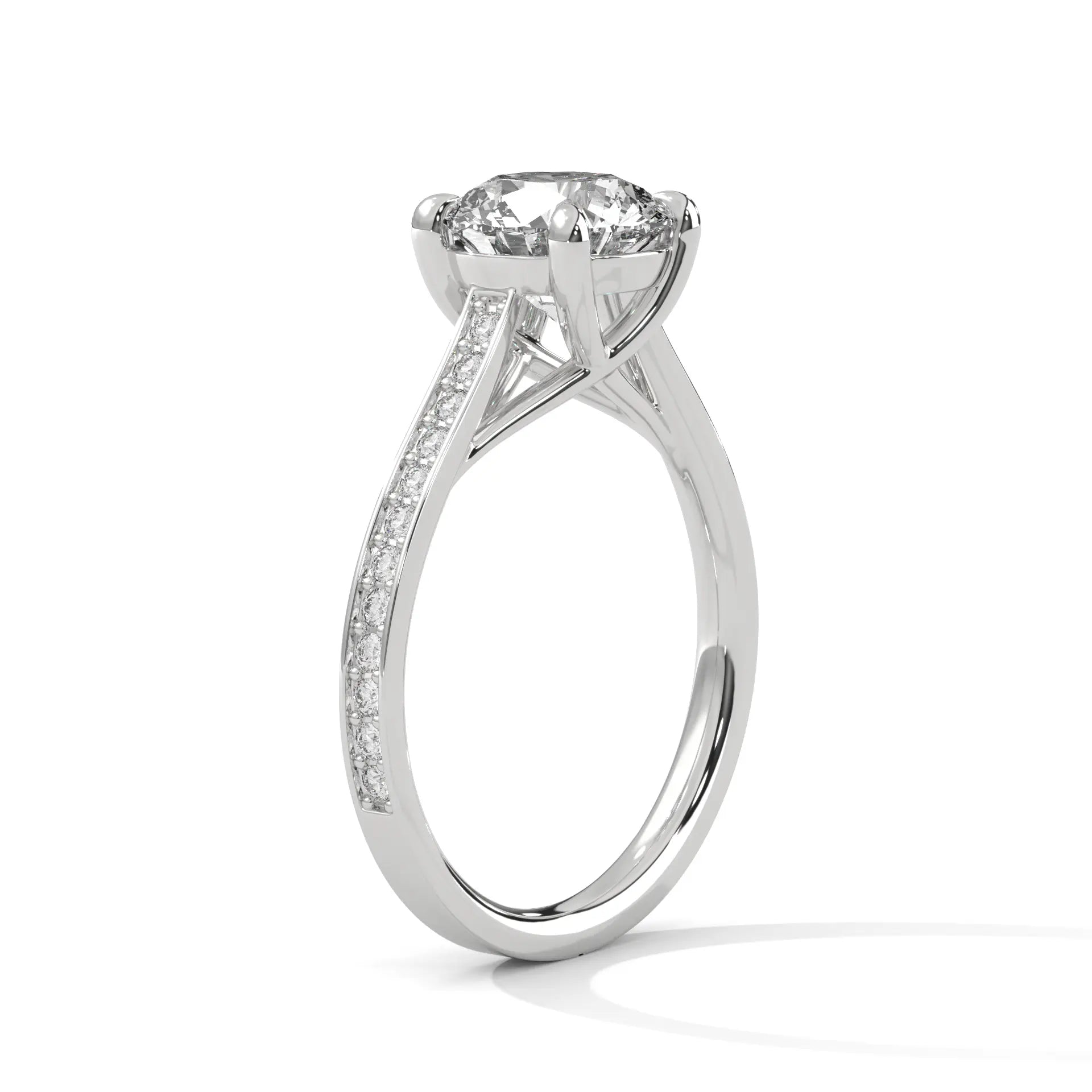MJBS54 - Vintage-Inspired Micro-Pavé Shank Round Cut Piece