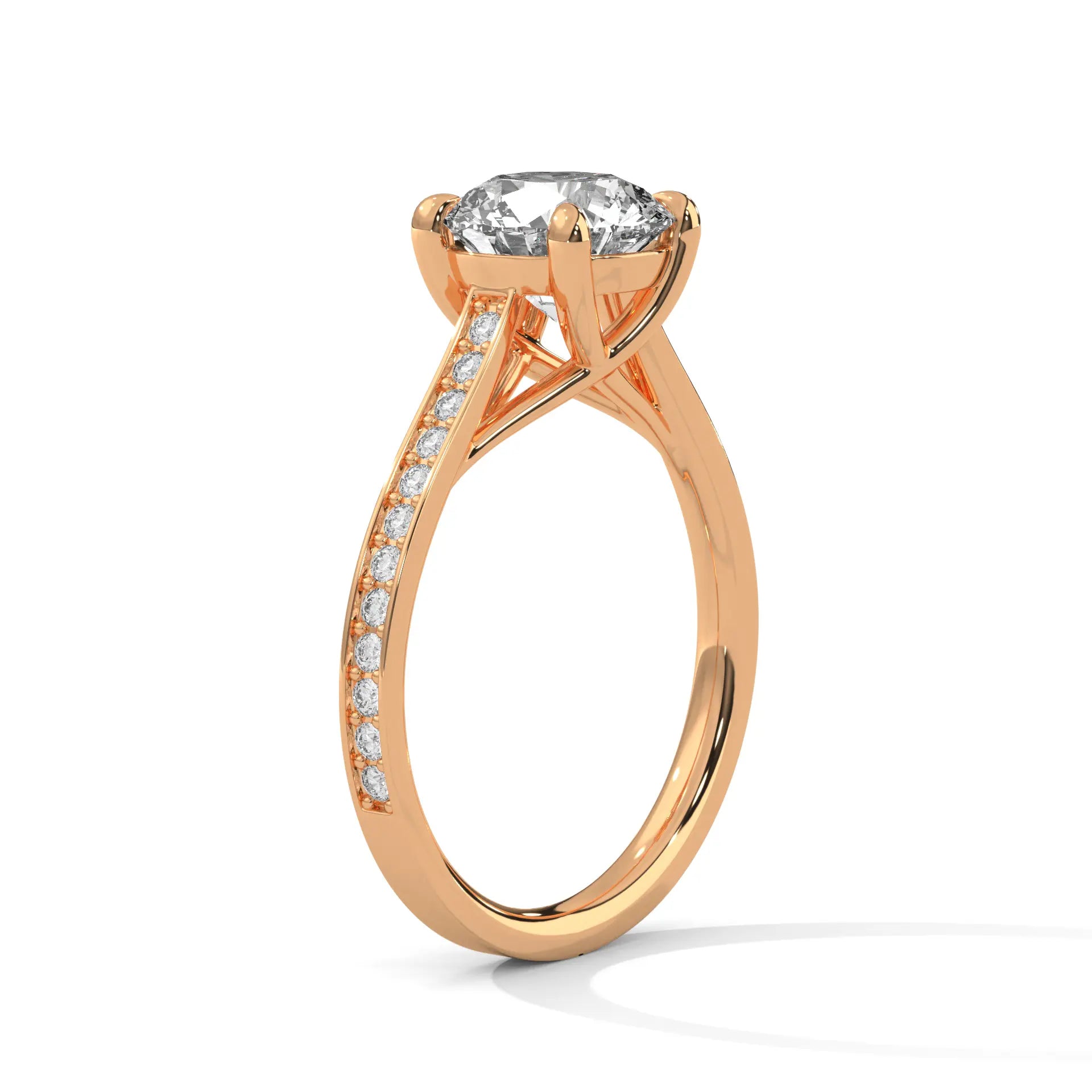 MJBS54 - Vintage-Inspired Micro-Pavé Shank Round Cut Piece