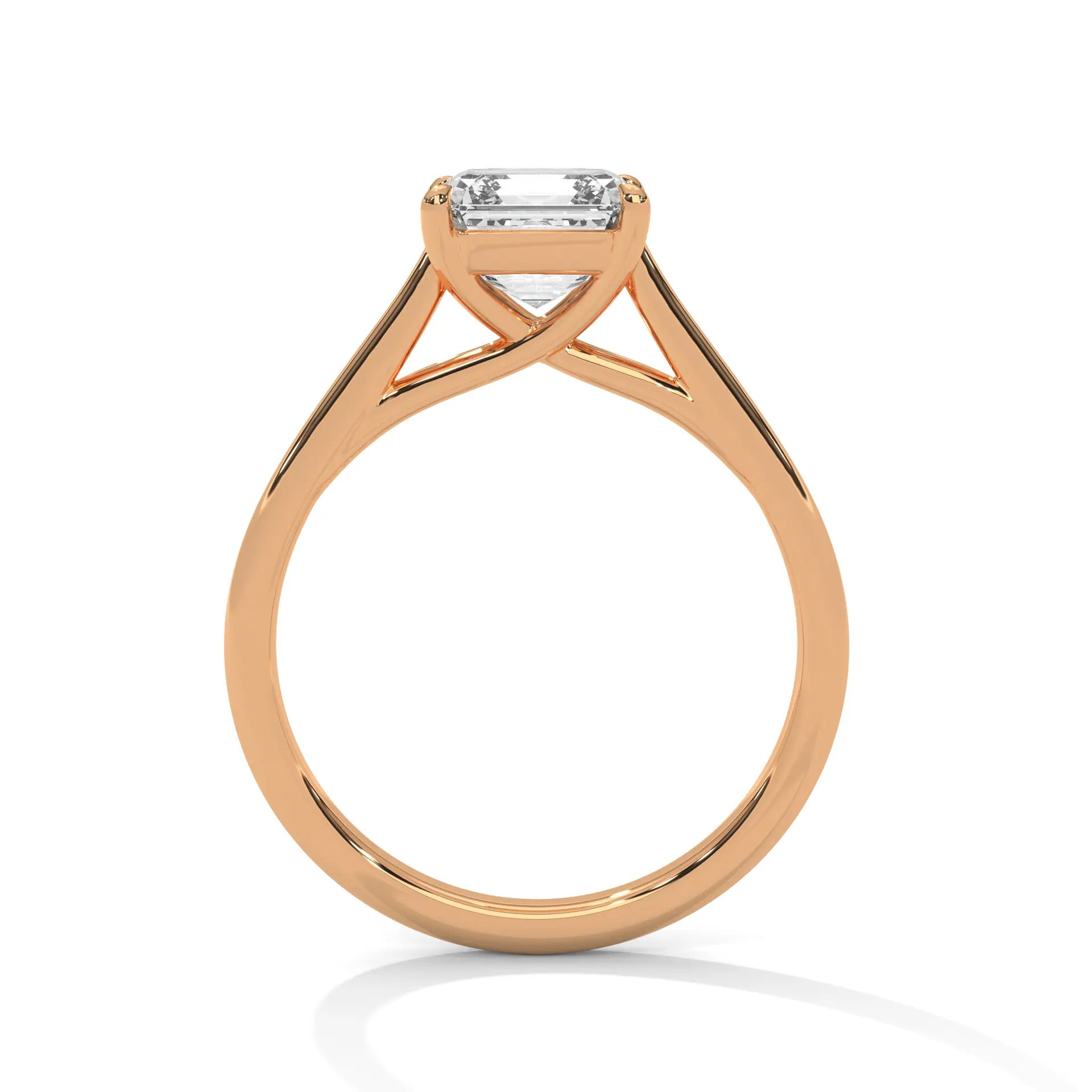 MJBS57 - Sophisticated Four-Prong Asscher Center Stone Band