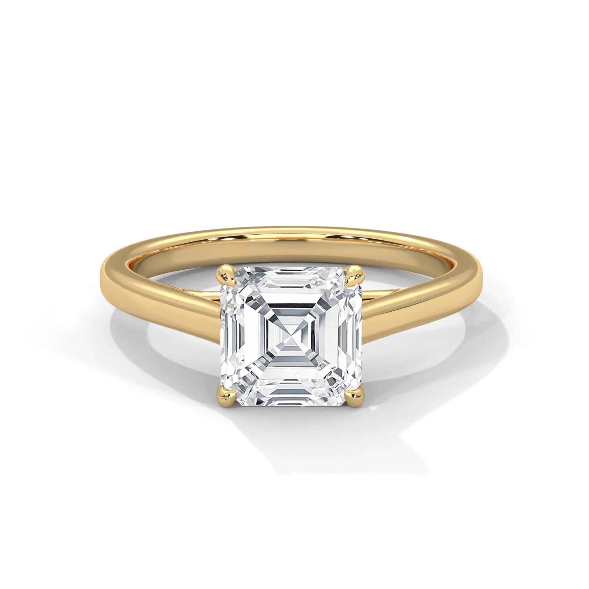 MJBS57 - Sophisticated Four-Prong Asscher Center Stone Band