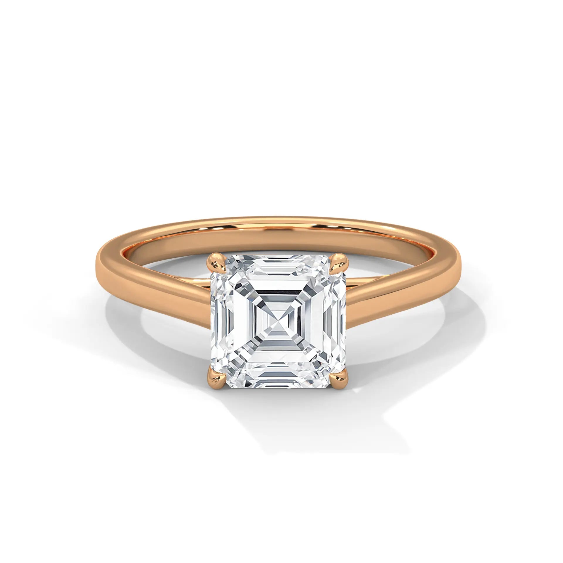 MJBS57 - Sophisticated Four-Prong Asscher Center Stone Band