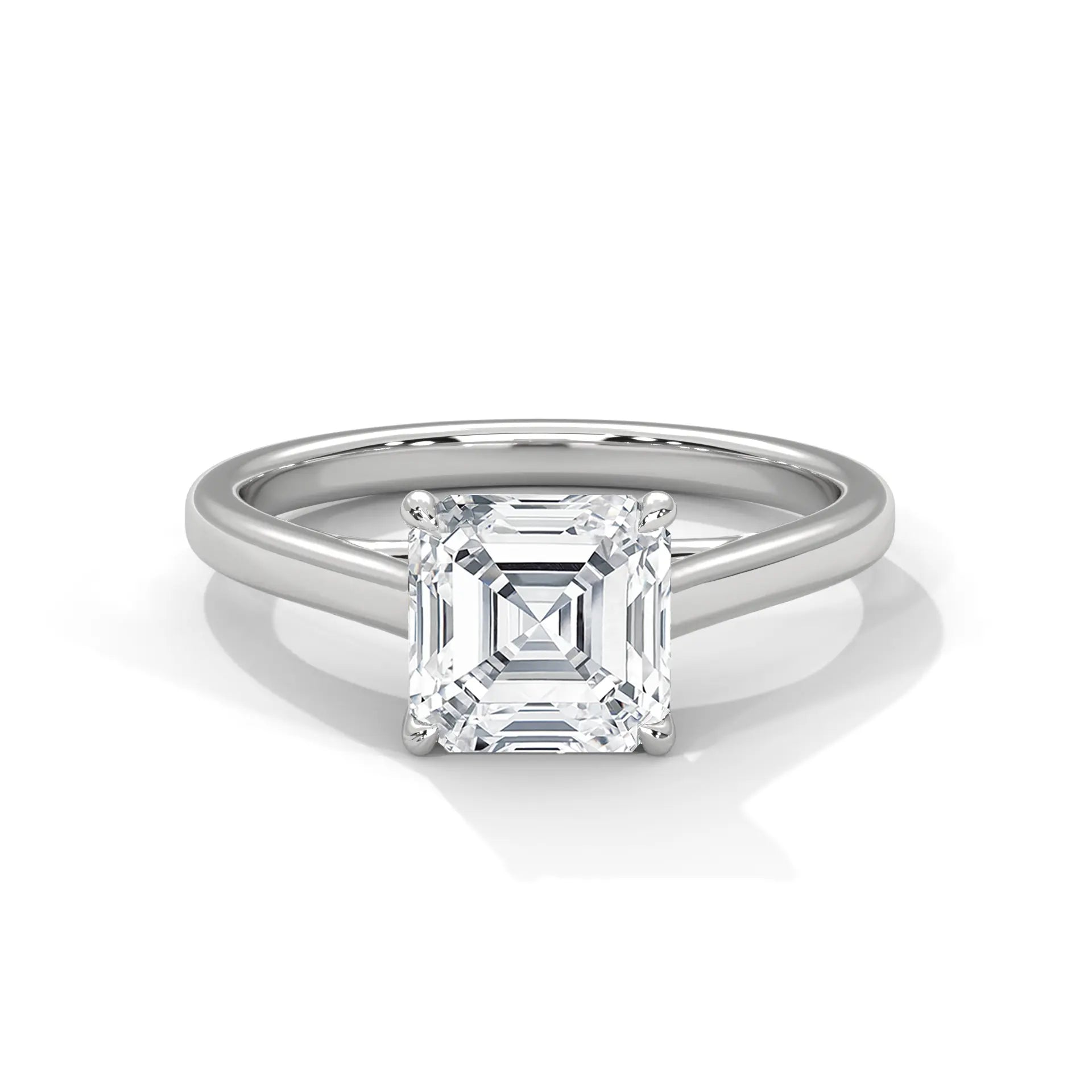 MJBS57 - Sophisticated Four-Prong Asscher Center Stone Band