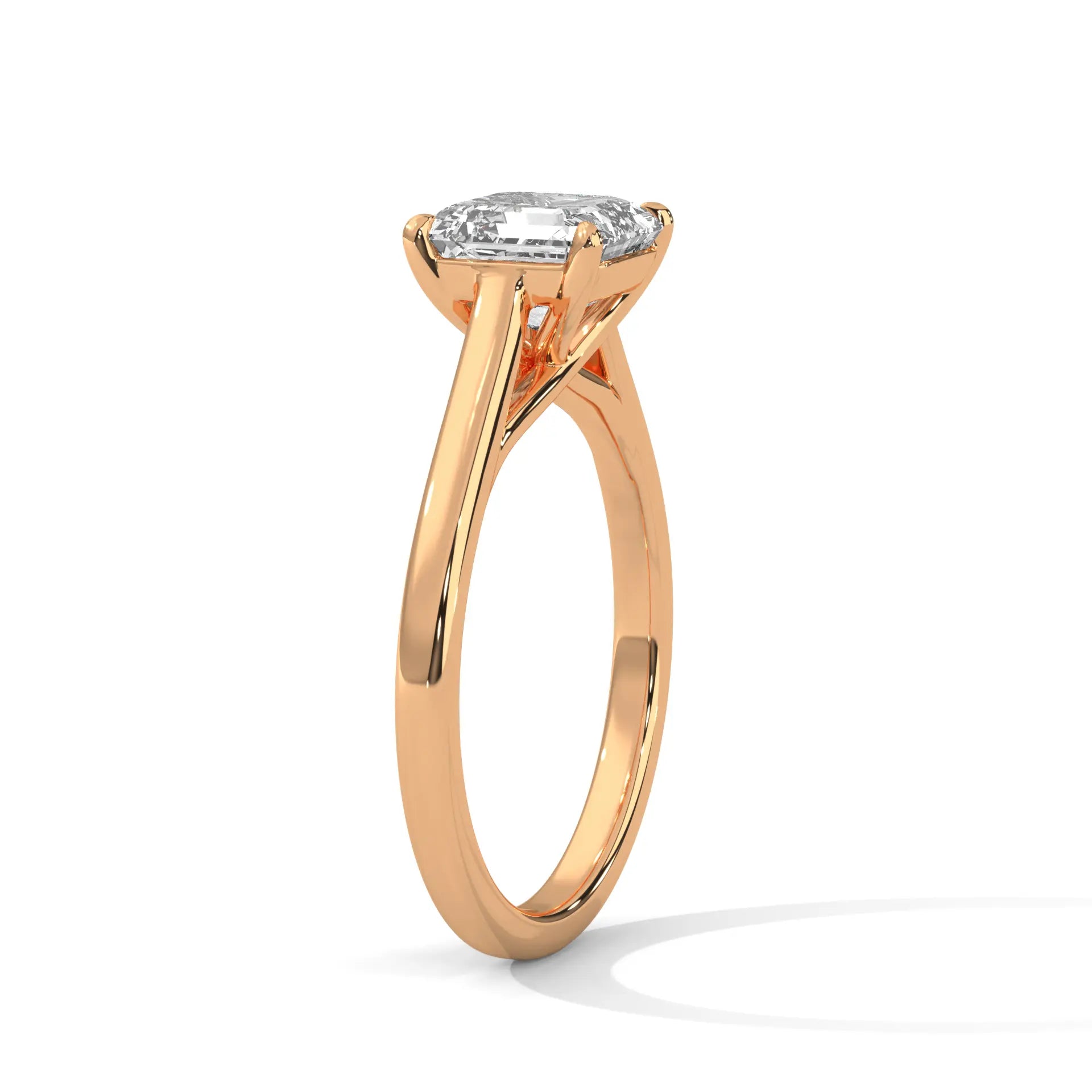 MJBS57 - Sophisticated Four-Prong Asscher Center Stone Band