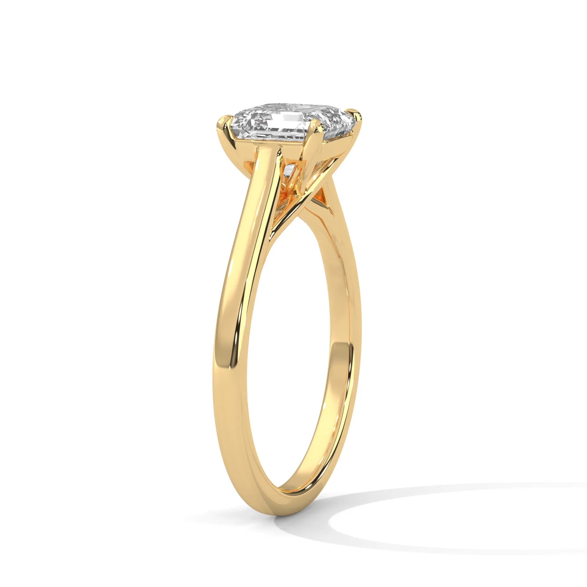 MJBS57 - Sophisticated Four-Prong Asscher Center Stone Band