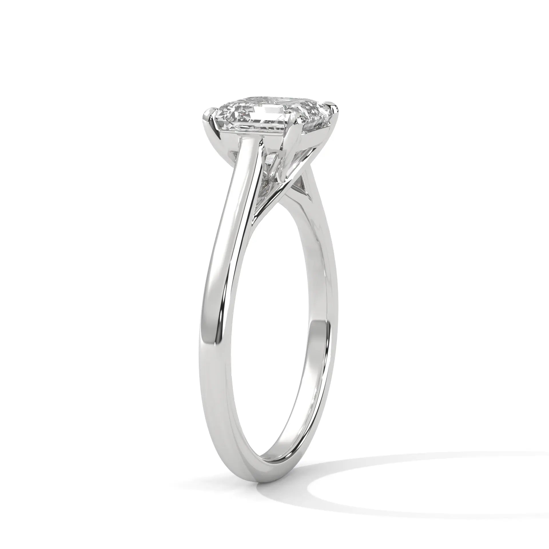 MJBS57 - Sophisticated Four-Prong Asscher Center Stone Band