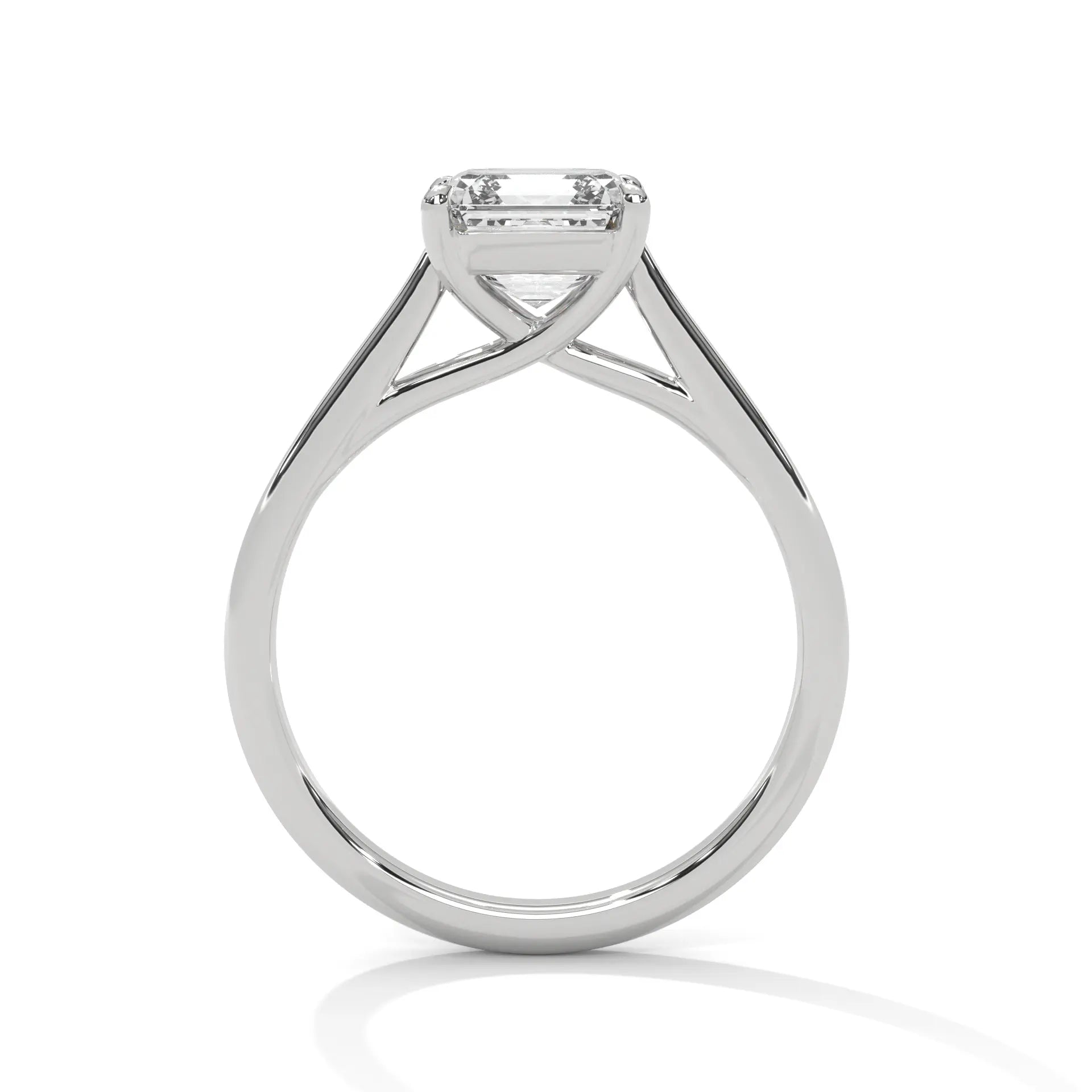 MJBS57 - Sophisticated Four-Prong Asscher Center Stone Band