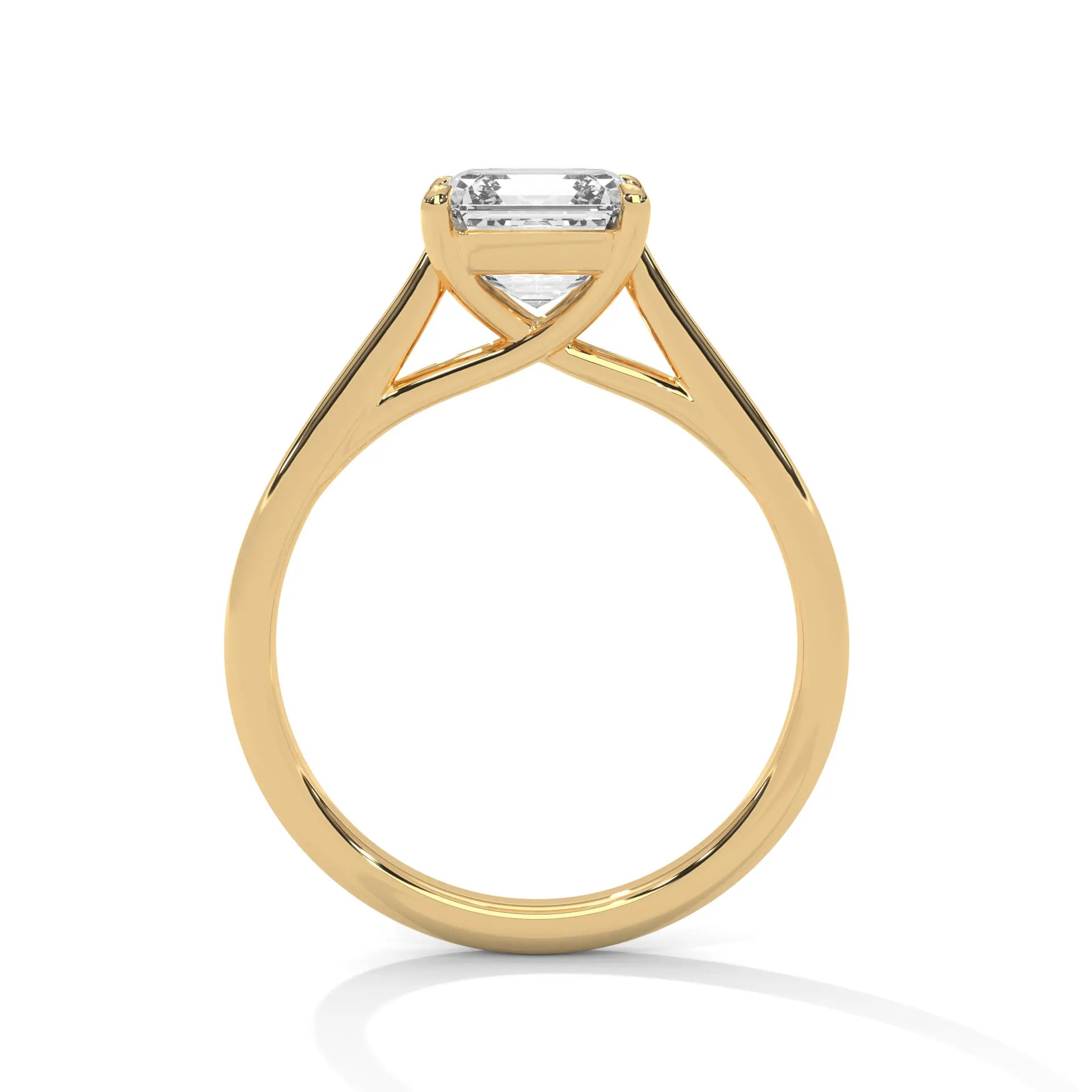 MJBS57 - Sophisticated Four-Prong Asscher Center Stone Band