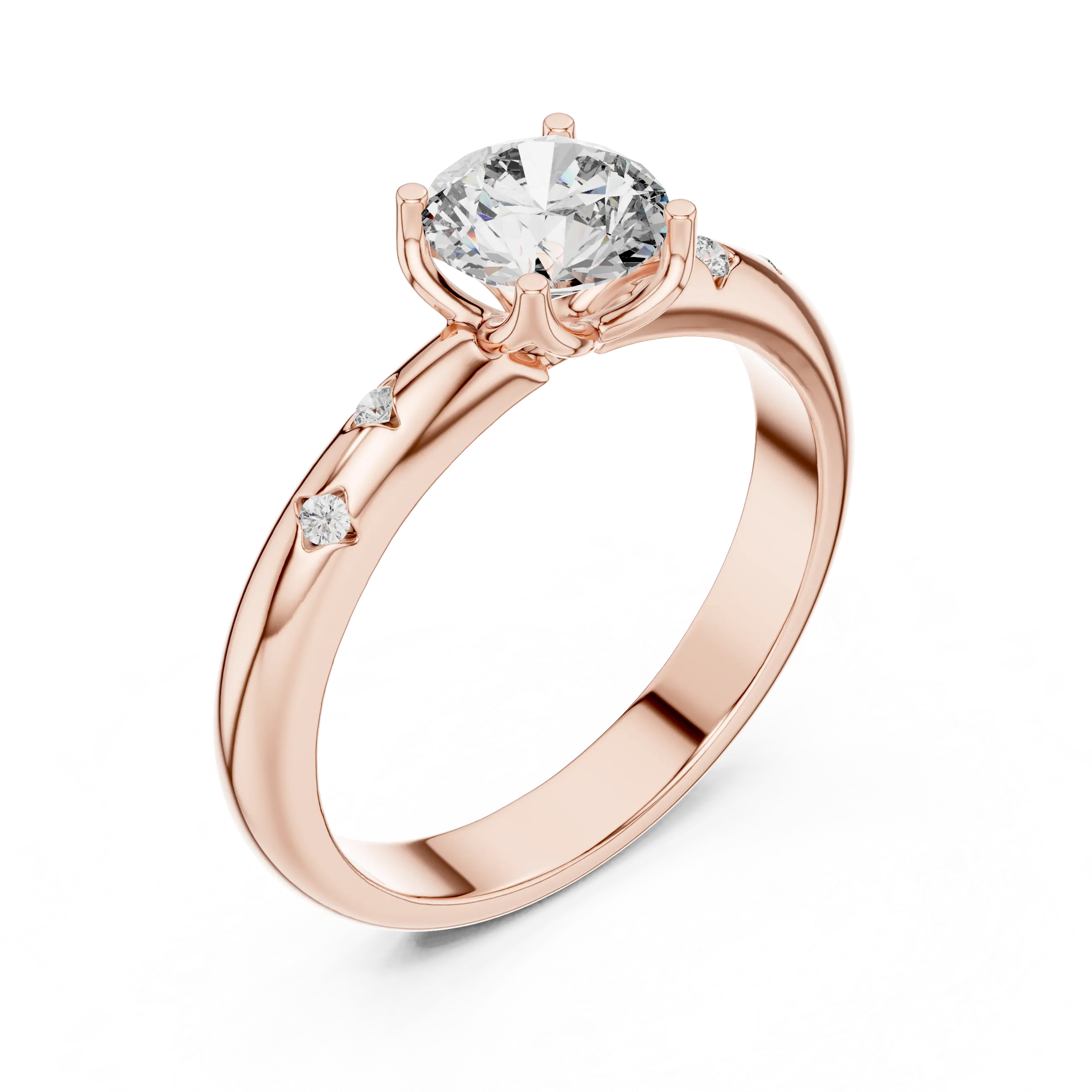 MJR049 - Round Brilliant Starlet Inset Accent Ring