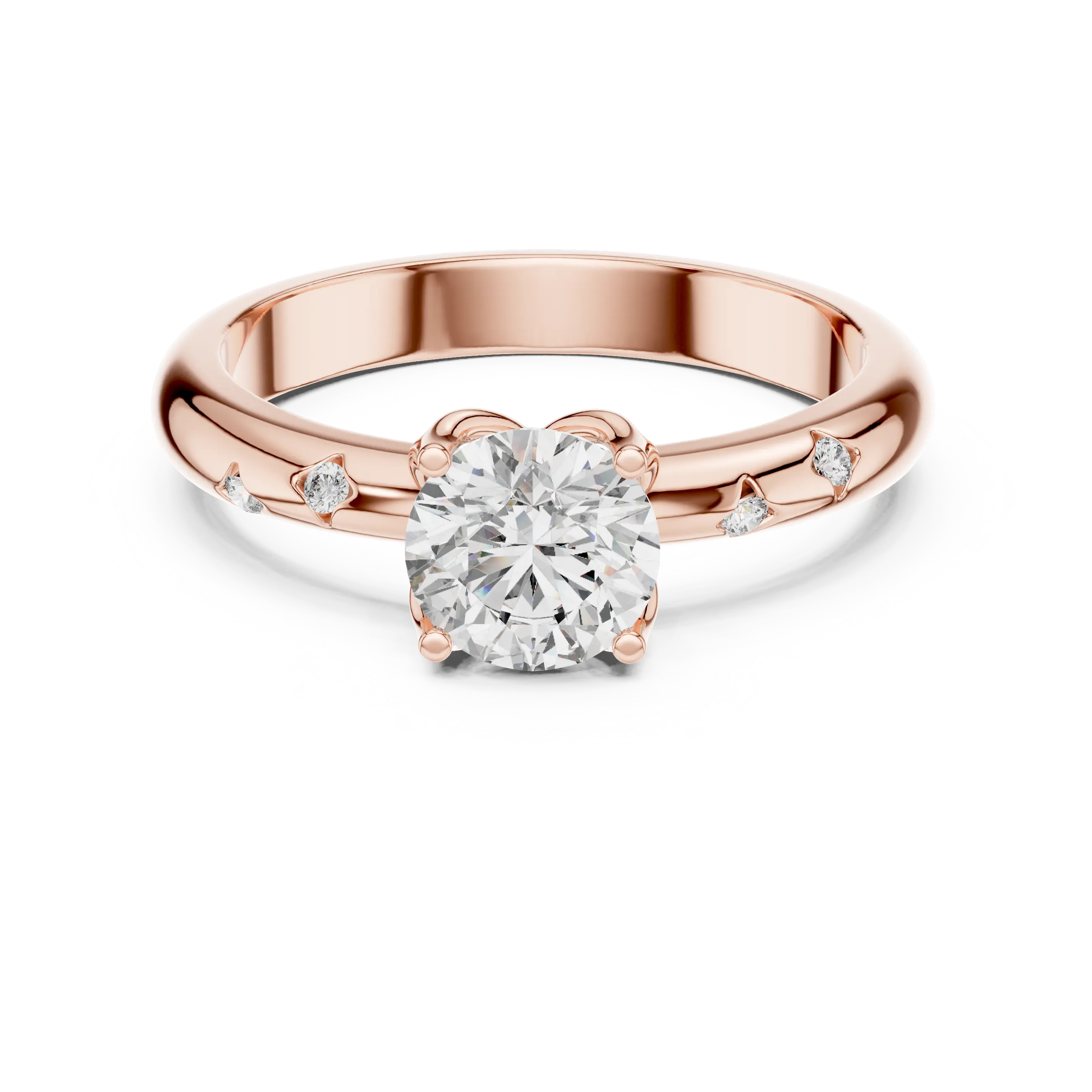 MJR049 - Round Brilliant Starlet Inset Accent Ring