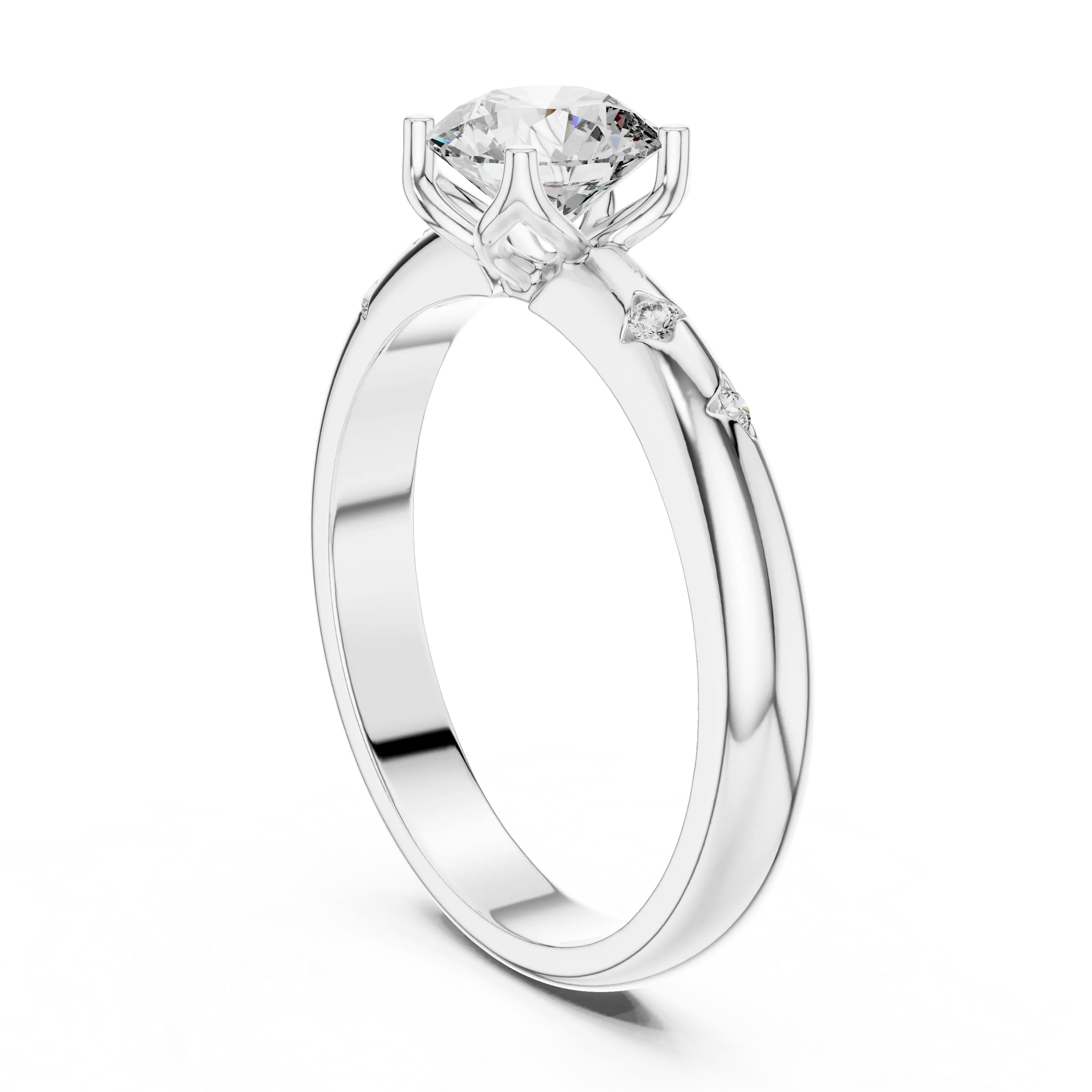 MJR049 - Round Brilliant Starlet Inset Accent Ring