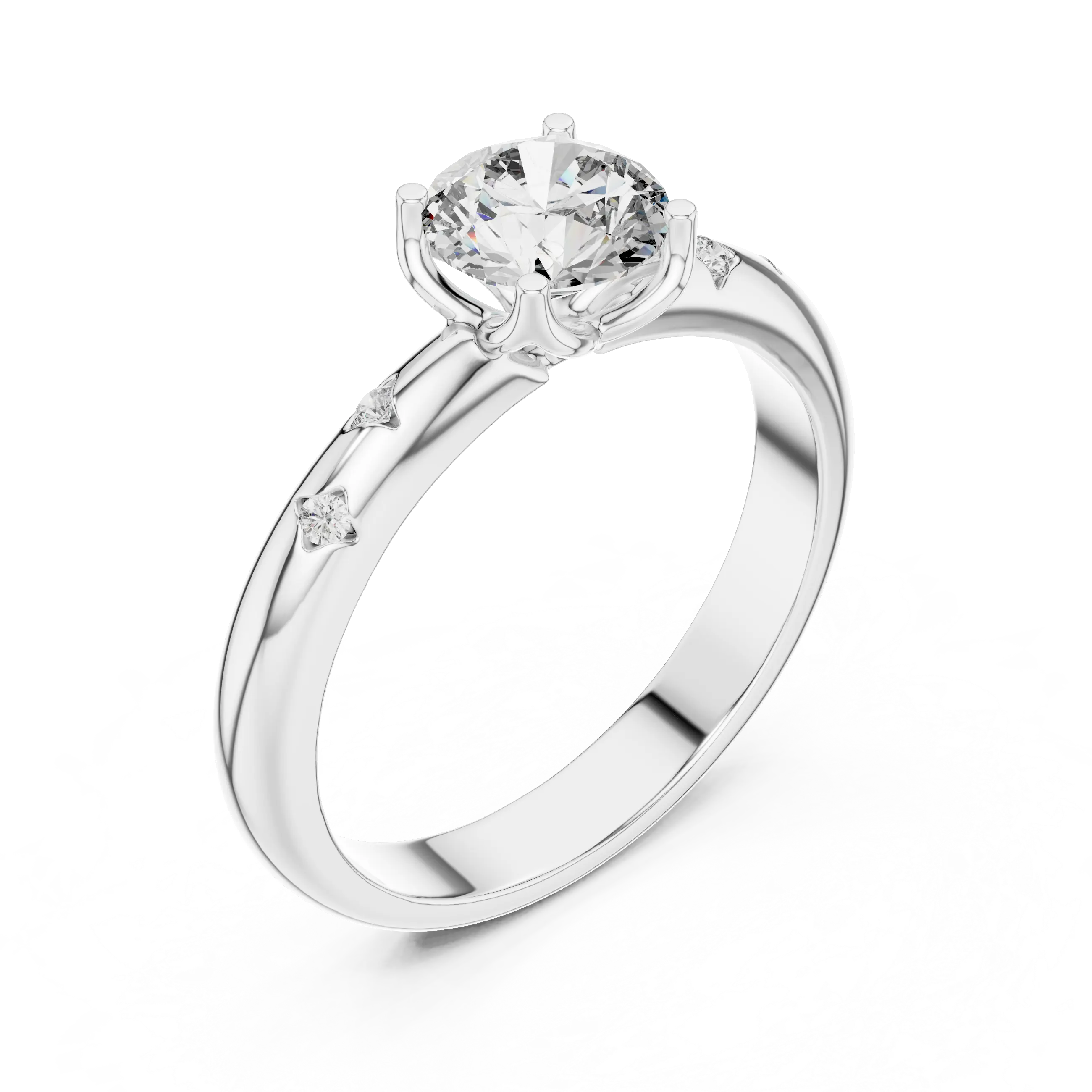 MJR049 - Round Brilliant Starlet Inset Accent Ring