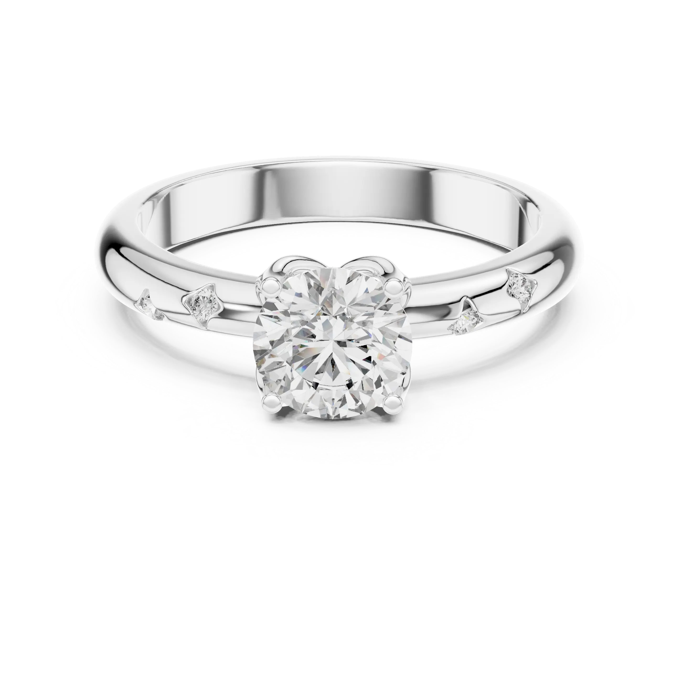 MJR049 - Round Brilliant Starlet Inset Accent Ring