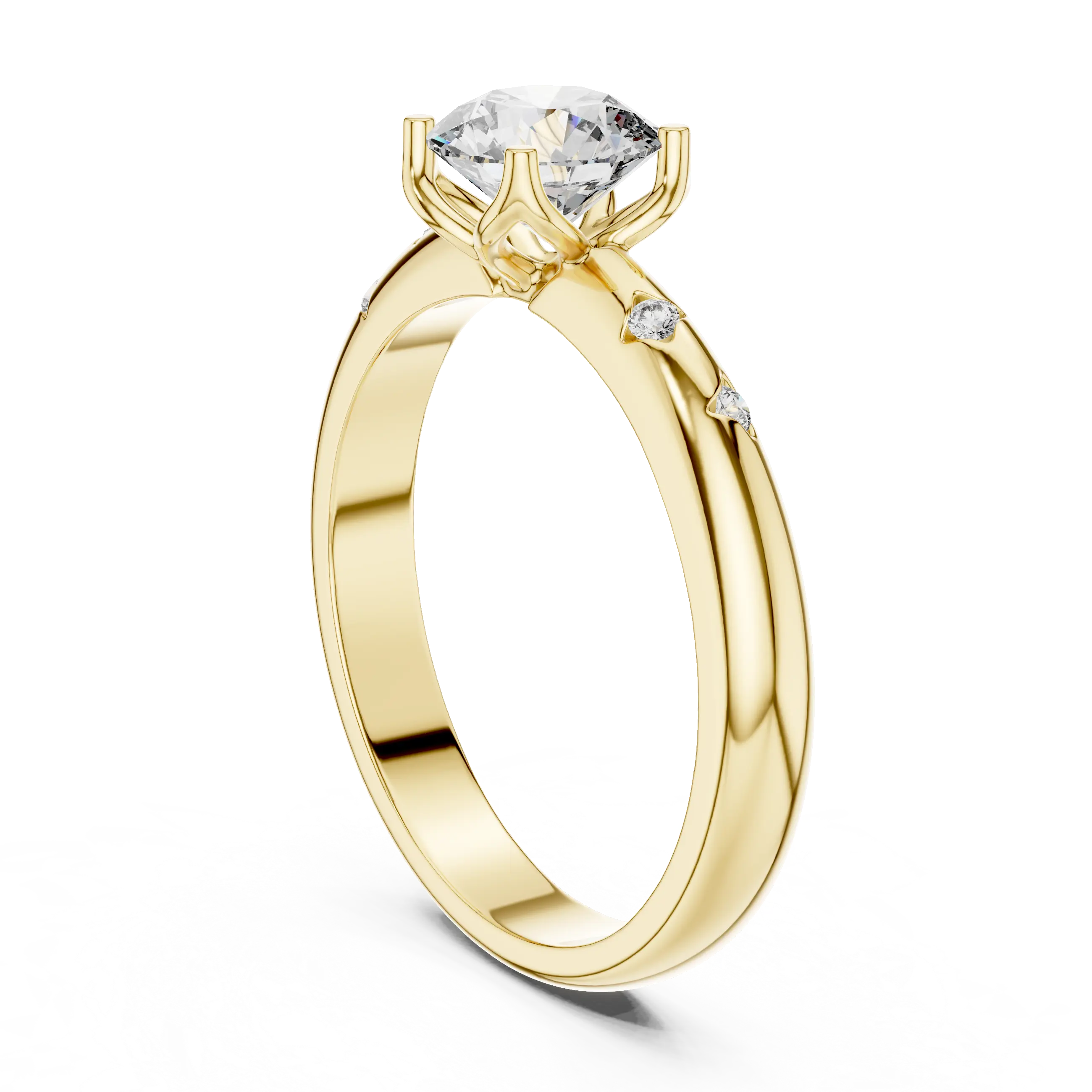 MJR049 - Round Brilliant Starlet Inset Accent Ring