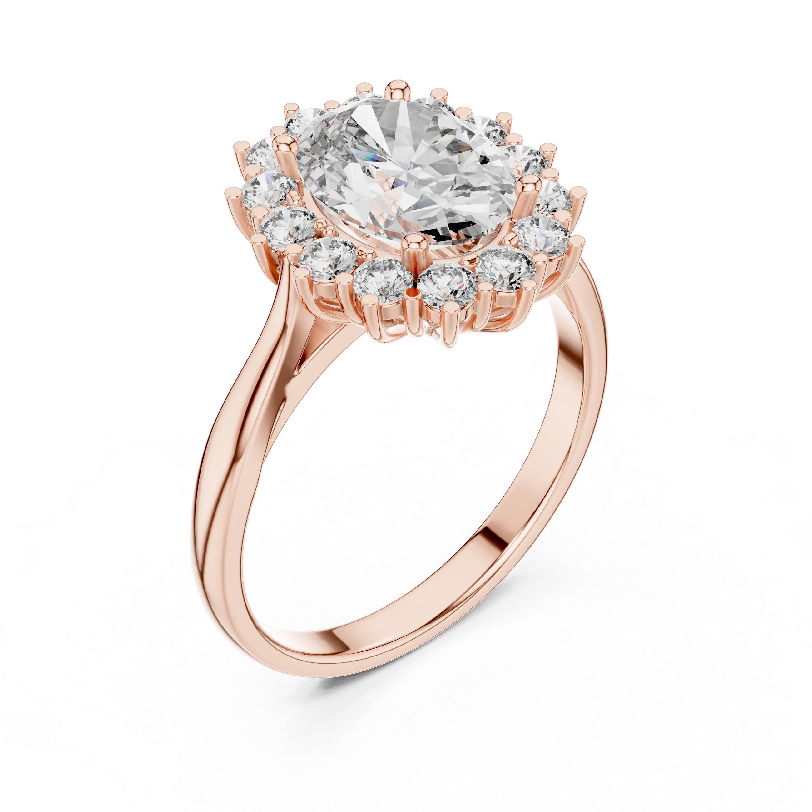 MJR050 - Oval Floral Sunburst Burst Border Ring