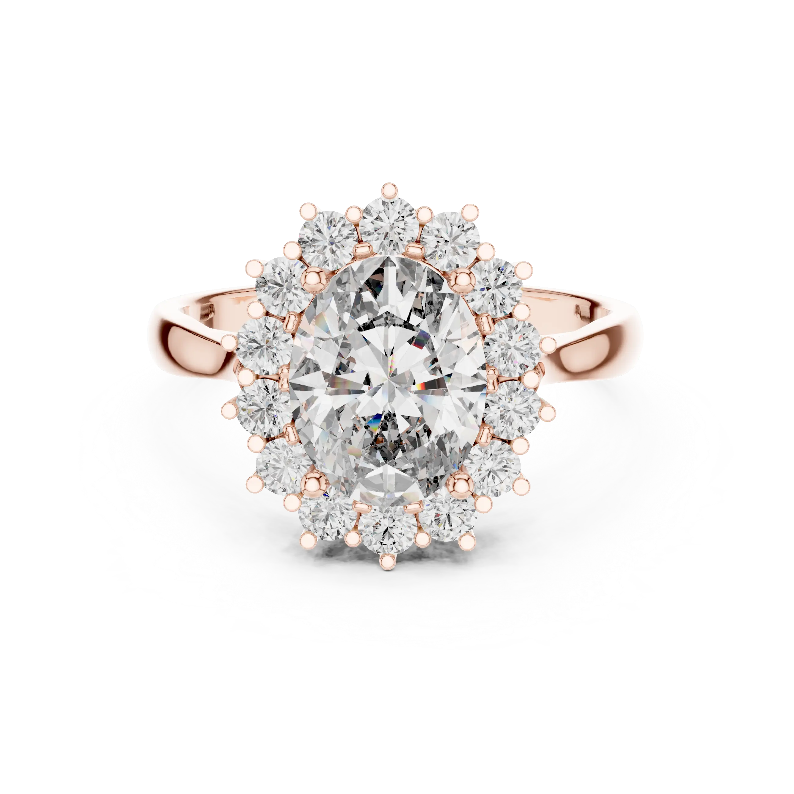 MJR050 - Oval Floral Sunburst Burst Border Ring