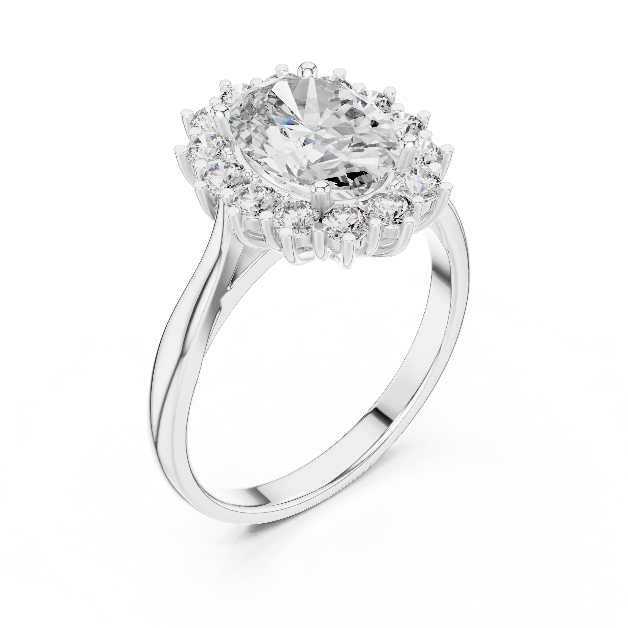 MJR050 - Oval Floral Sunburst Burst Border Ring