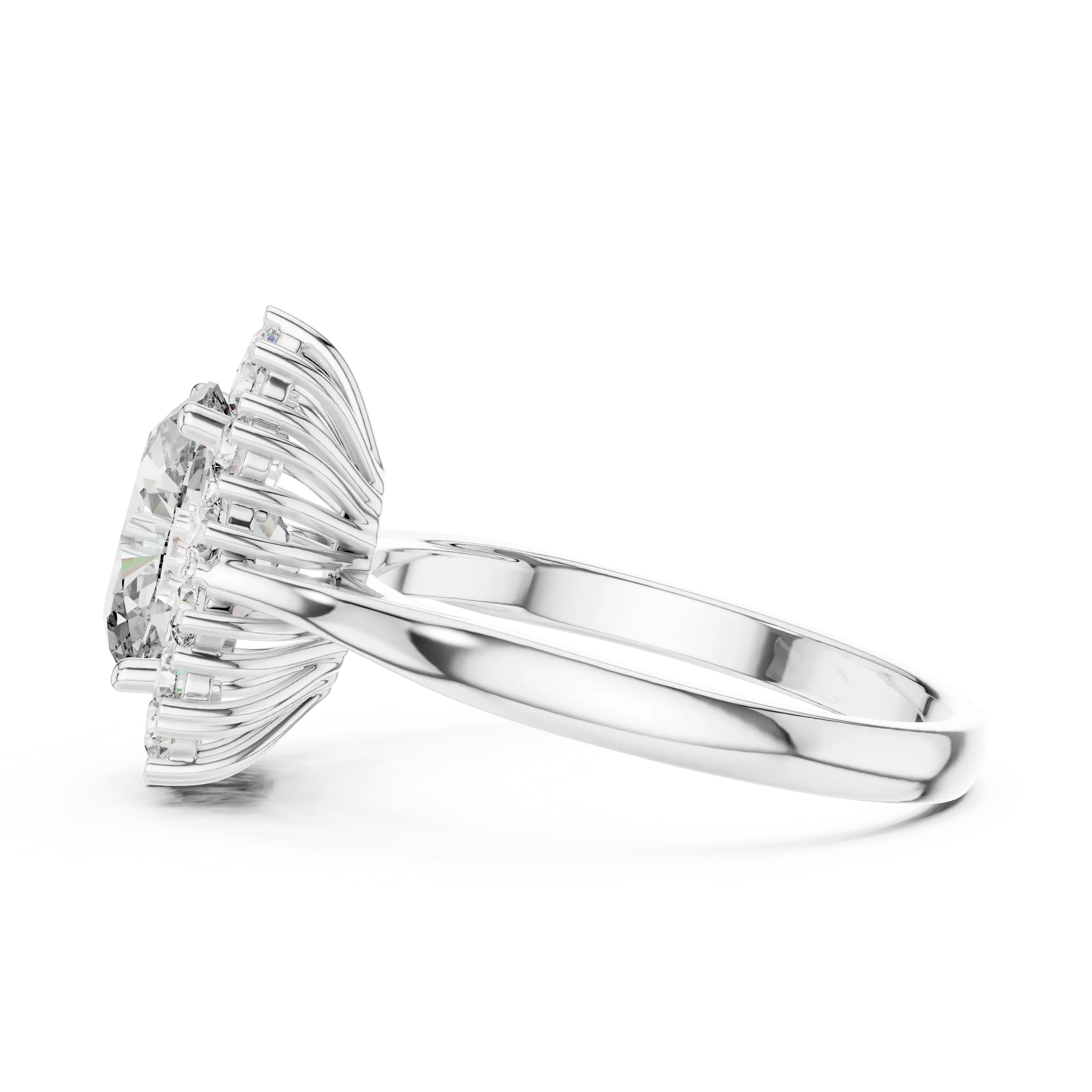 MJR050 - Oval Floral Sunburst Burst Border Ring