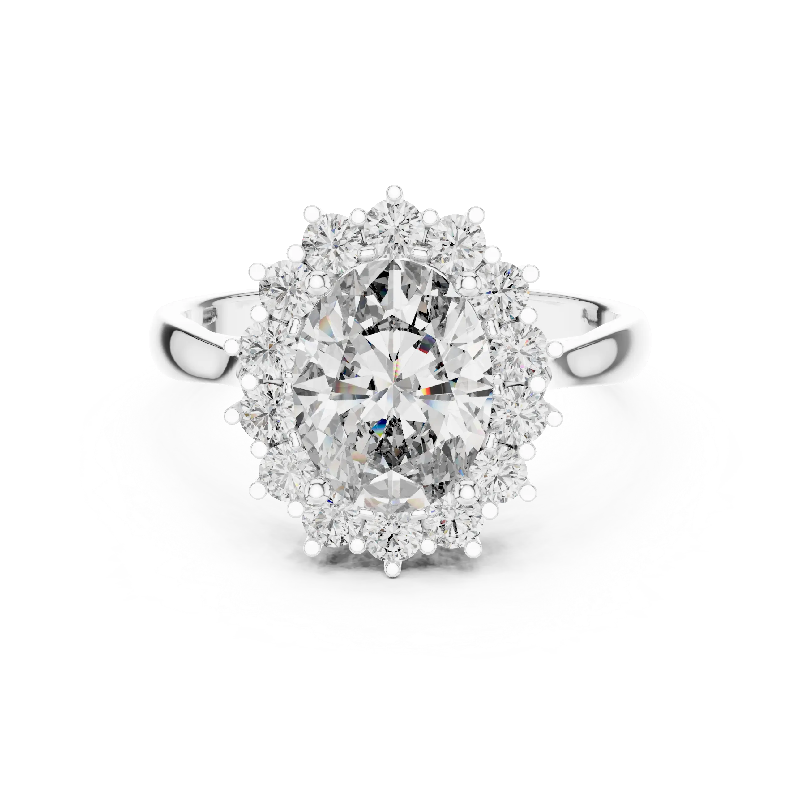 MJR050 - Oval Floral Sunburst Burst Border Ring
