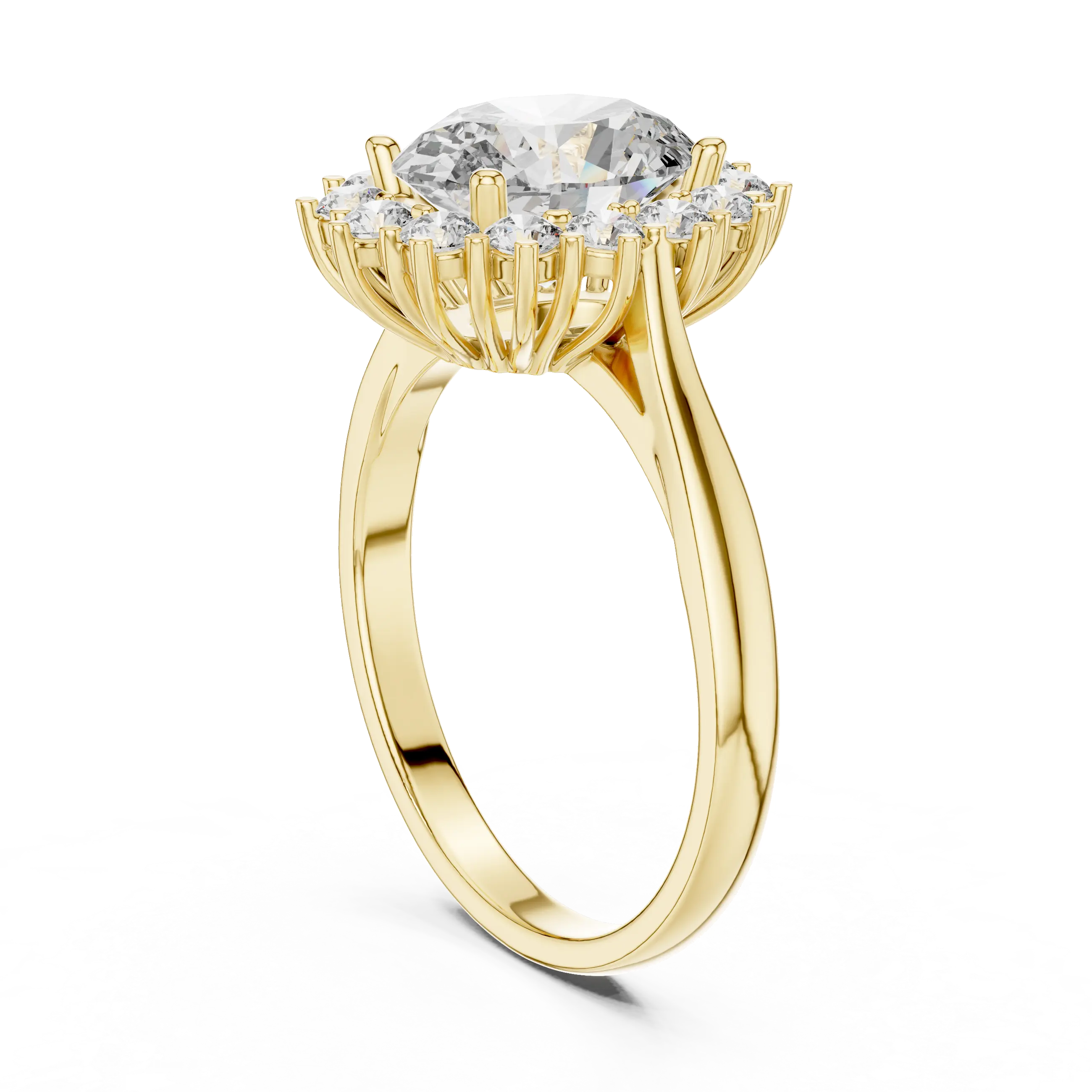 MJR050 - Oval Floral Sunburst Burst Border Ring