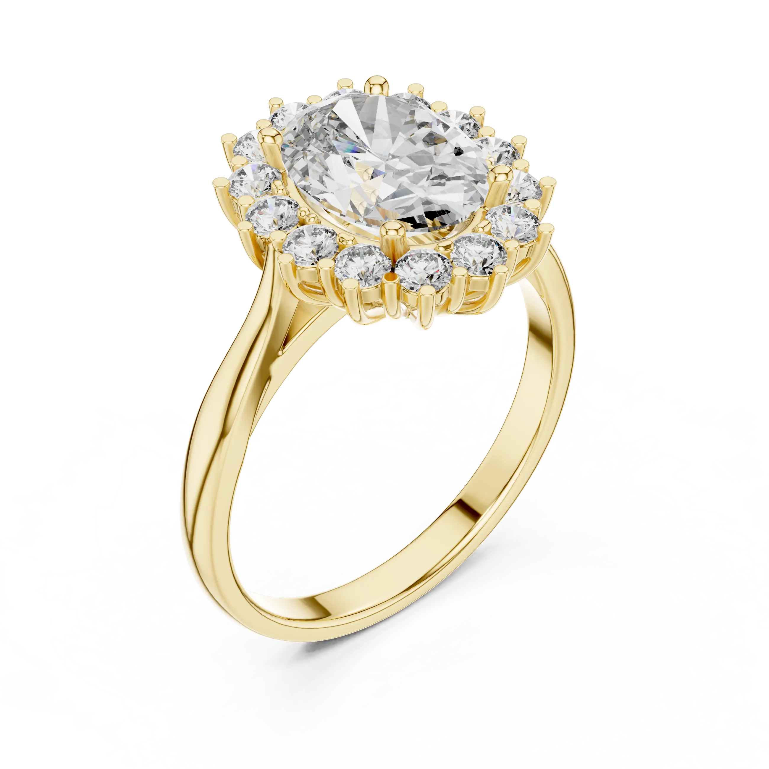 MJR050 - Oval Floral Sunburst Burst Border Ring