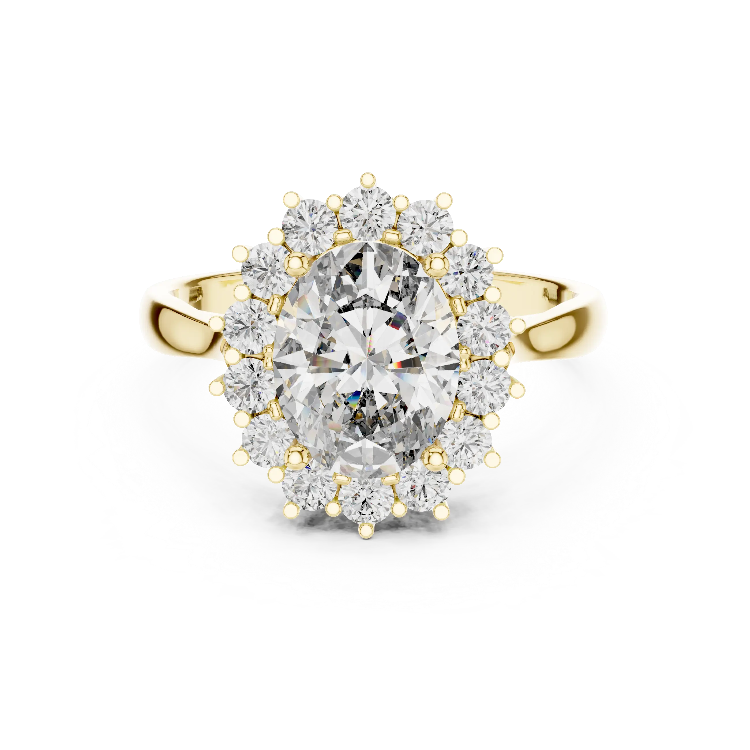 MJR050 - Oval Floral Sunburst Burst Border Ring