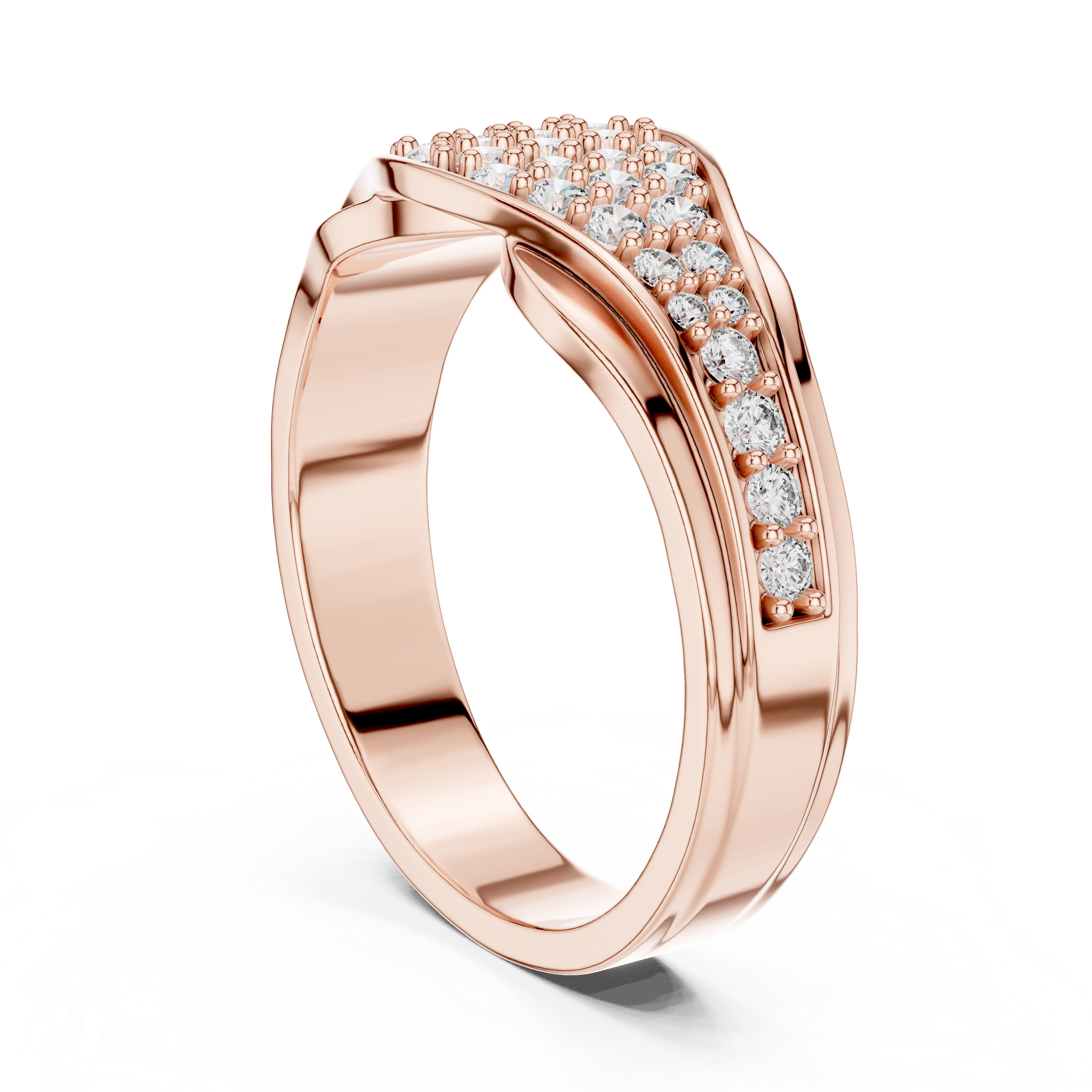 MJAR001 - Swirling Pave Encrusted Wide Statement Ring